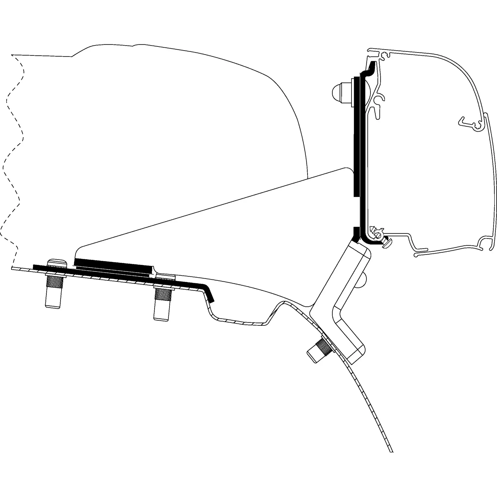 Adapter MB Vito/ V-Class with SCA Pitching Roof For Thule 4200