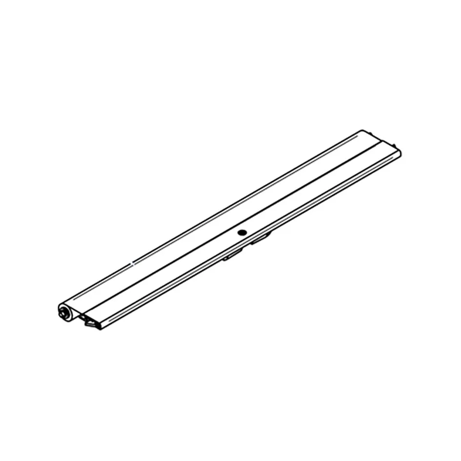Längliches, weißes Moskito-Rollo Thule Vent ab Baujahr 2005 in schräger Seitenansicht mit Gehäuse und Endkappen