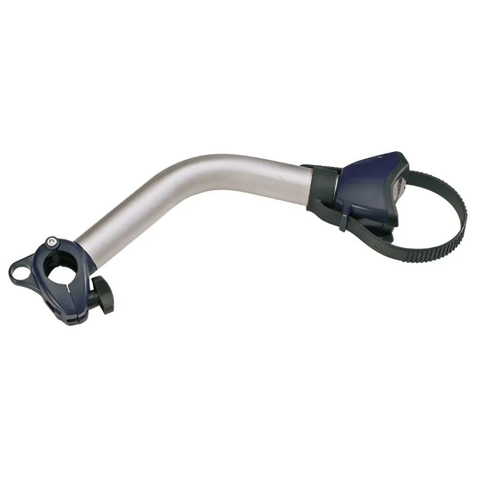 Abstandshalter für Thule Fahrradträger bis 2012, 42 cm, mit gebogenem Aluminiumbügel, Halteklemme und schwarzem Befestigungsriemen