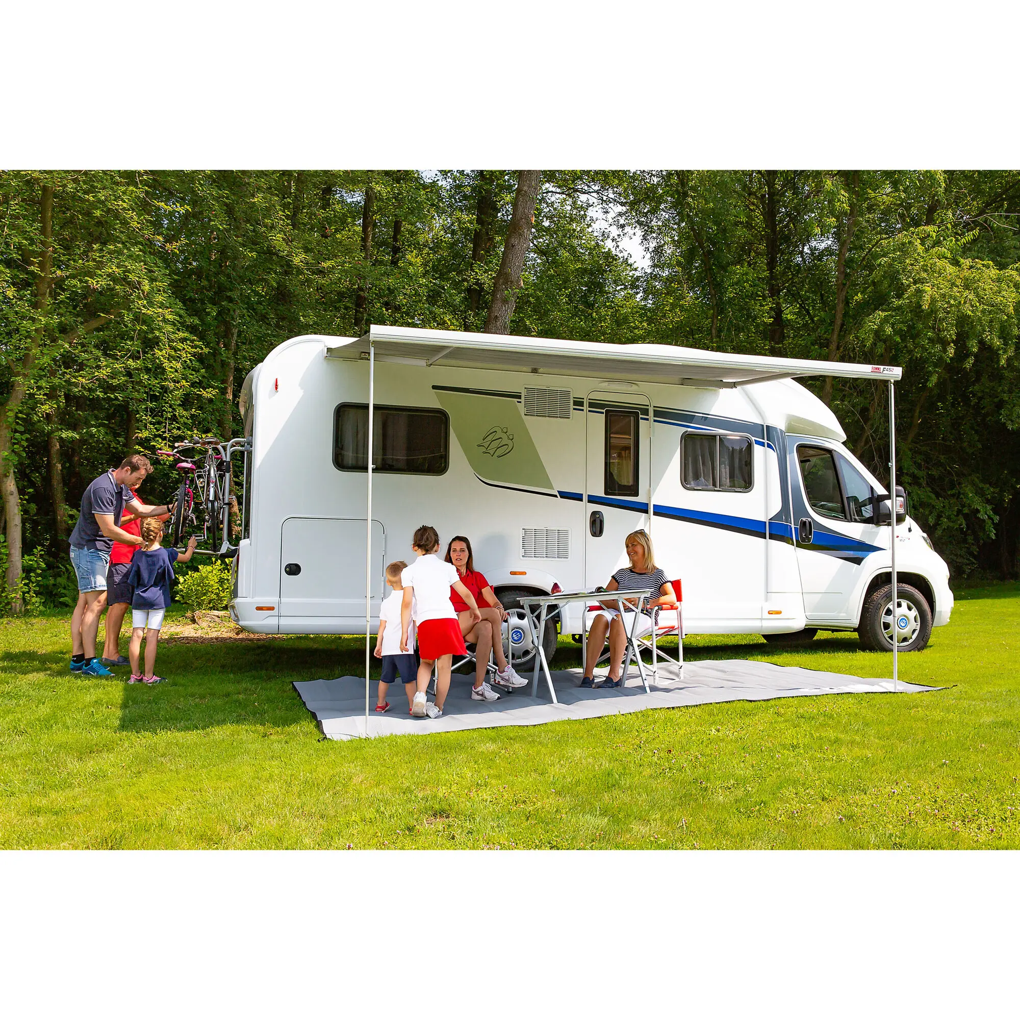 Markise F45 – polarweiß, 348 cm, Royal Blue