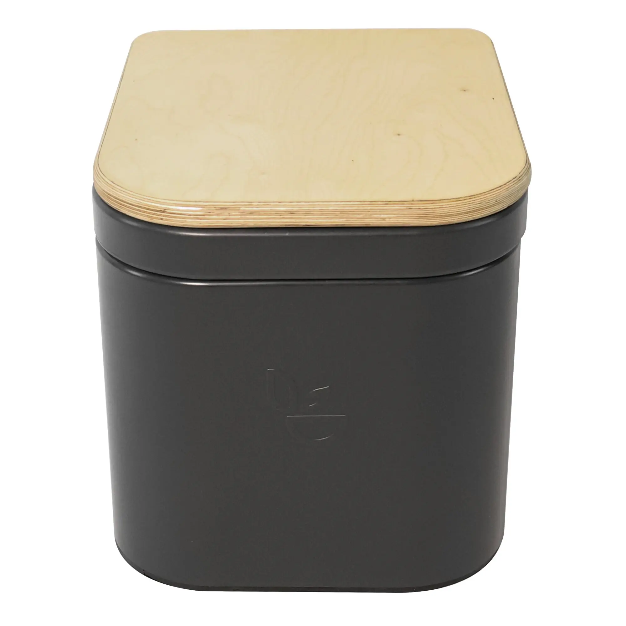 Trenntoilette Trelino Origin M: Oberseite aus hellem Holz mit einer mehrlagigen Kante, darunter dunkler Korpus