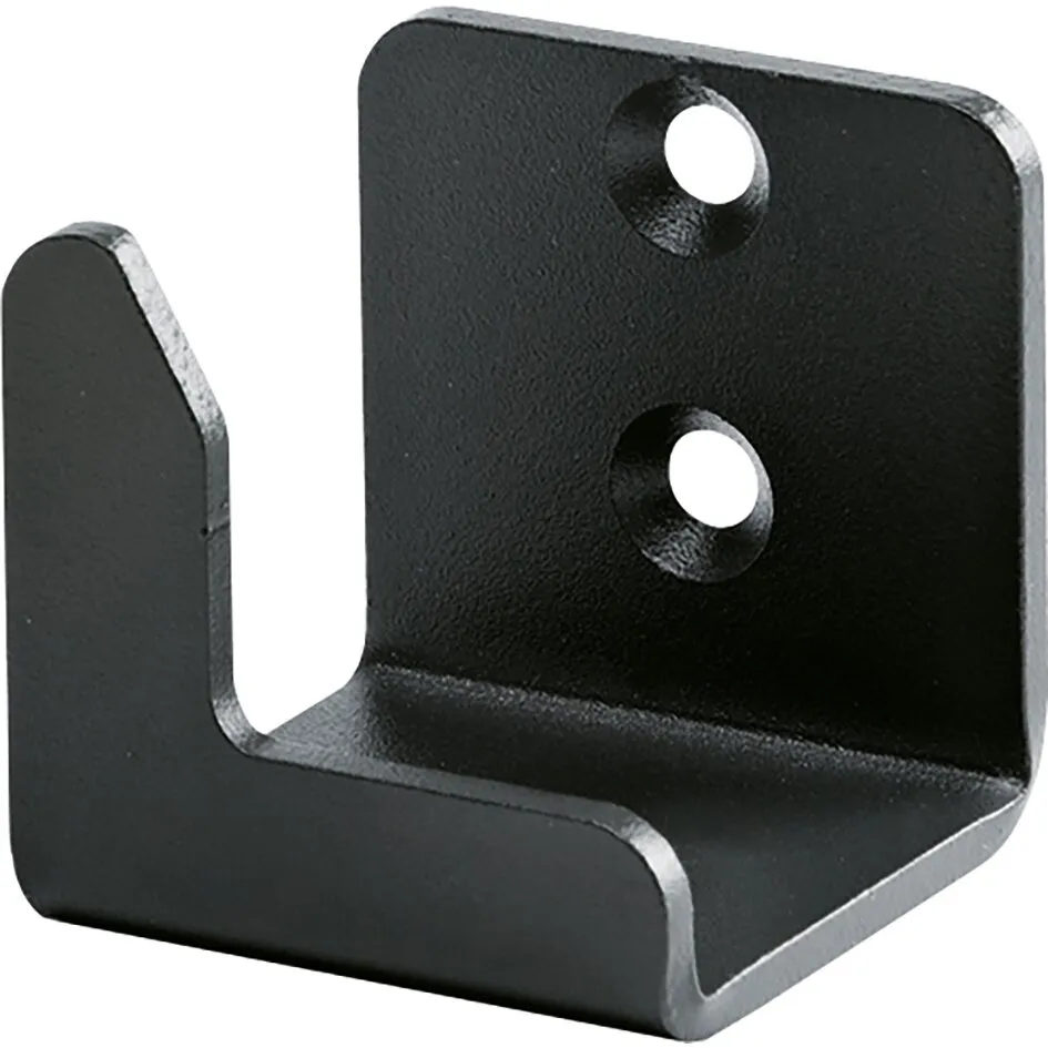 Schwarze Metall-Wandhalterung Sky N, 72 cm, mit zwei versenkten Befestigungsbohrungen und seitlichen Begrenzungen