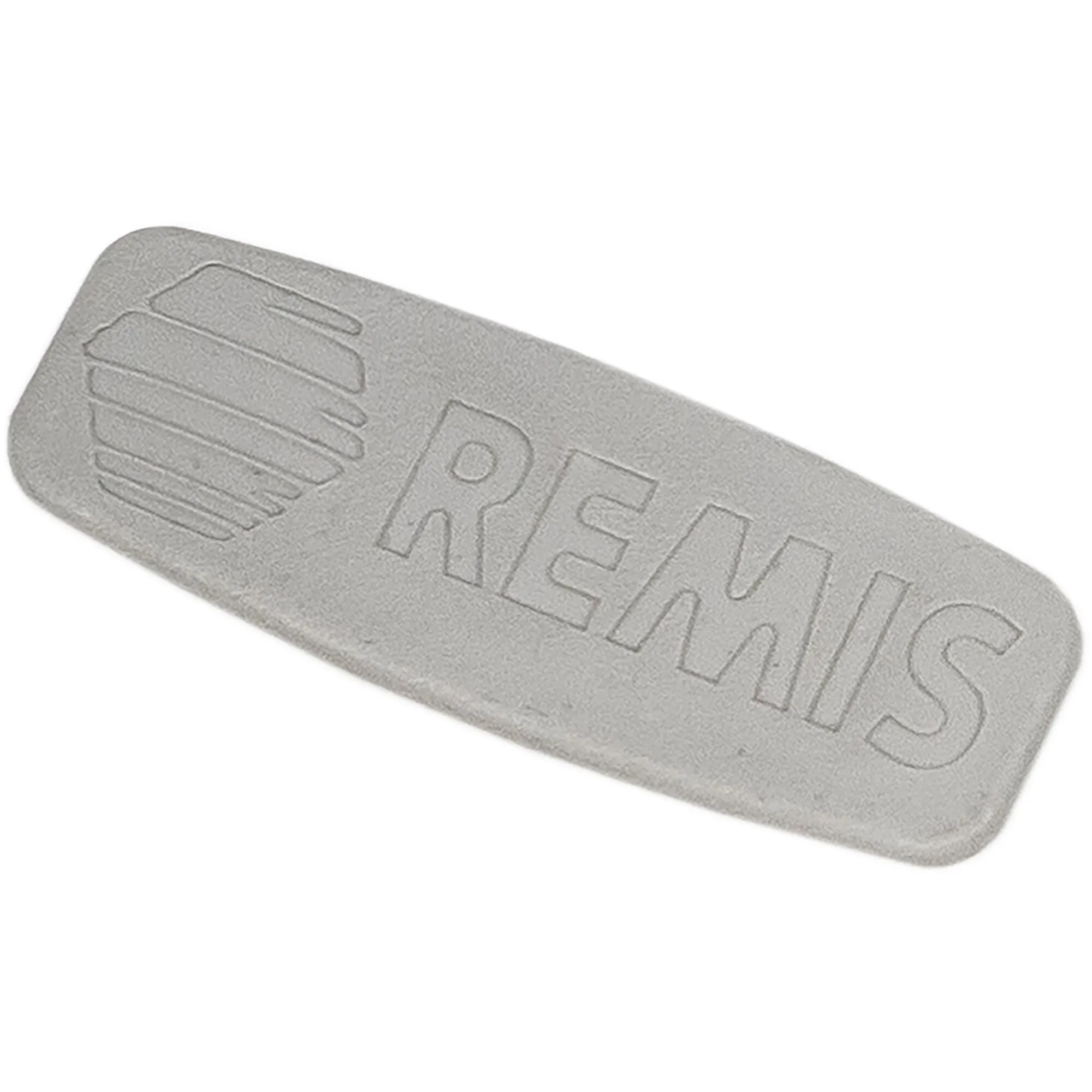 Hellgraue Abdeckkappe mit abgerundeten Ecken und eingeprägtem Remis-Logo für Remifront IV