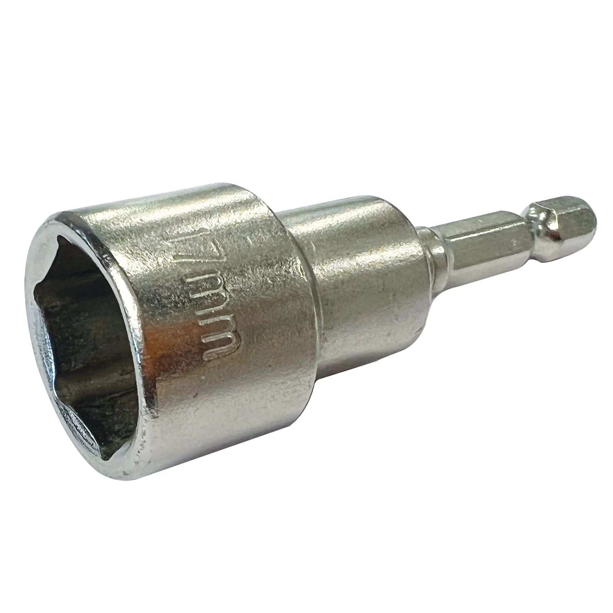 Verchromte 17-mm-Stahlschraubnuss für Peg&Stop HeavyDuty mit Sechskantaufnahme und Kugelarretierung