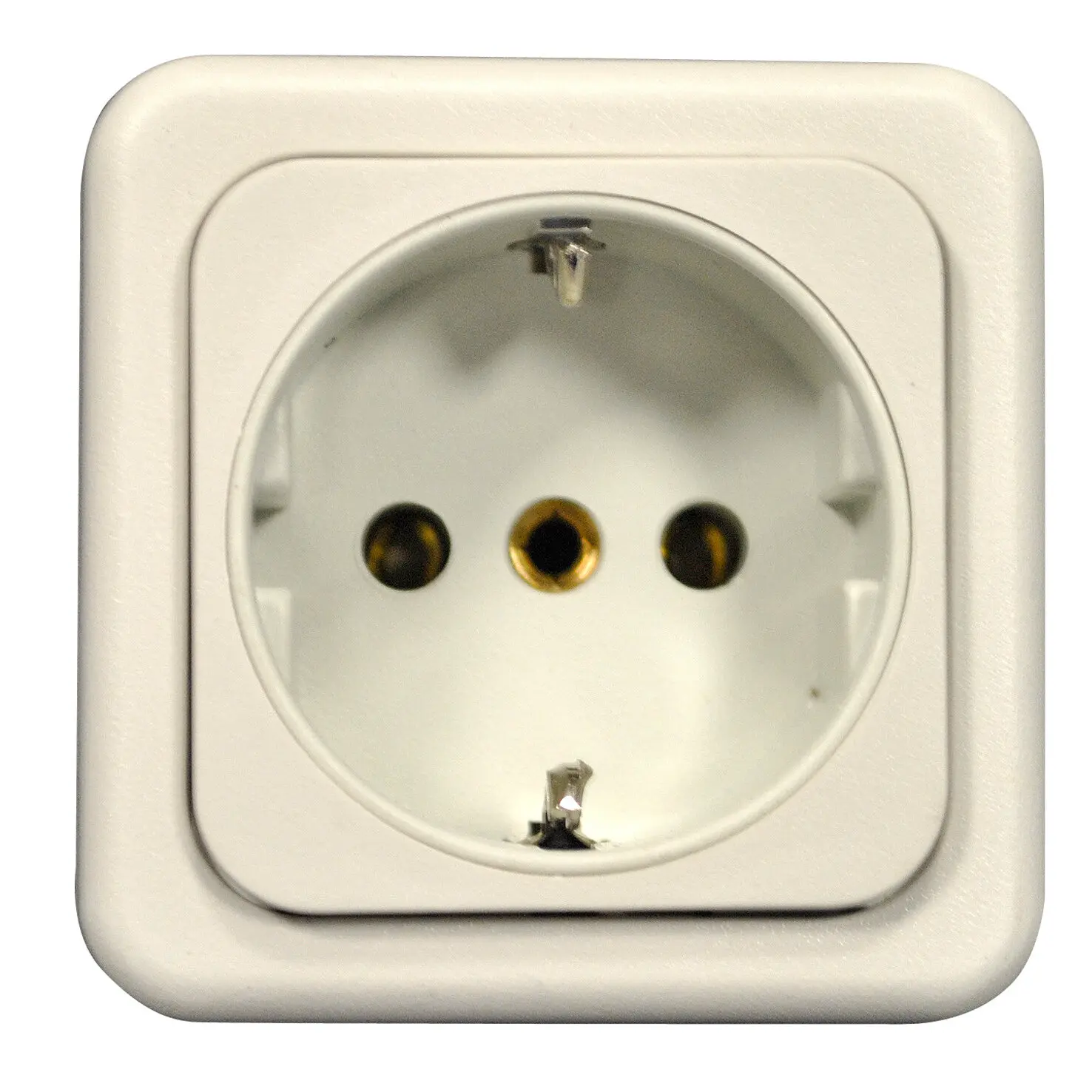 Schuko ohne Deckel, hellgrau