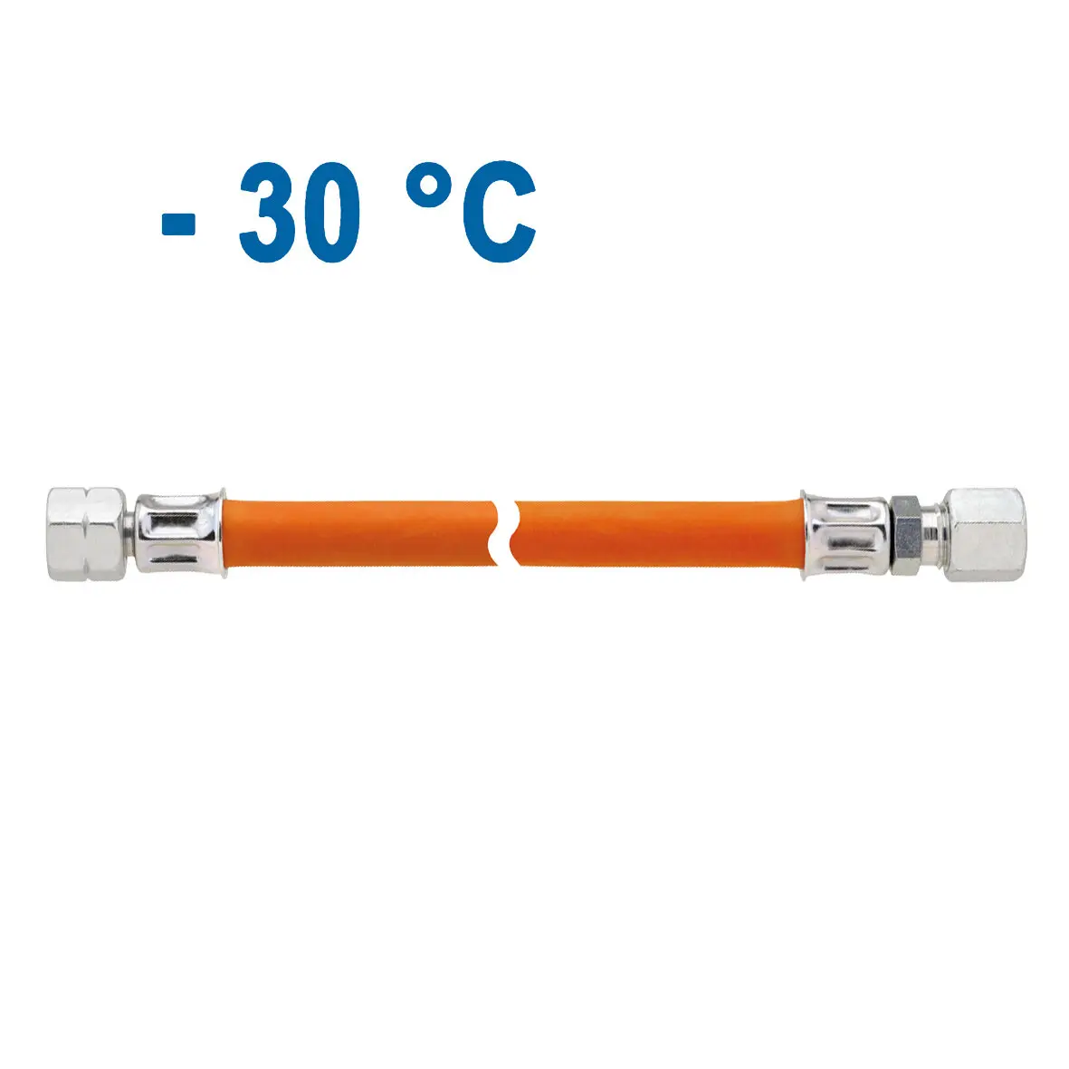 Mitteldruck-Schlauchleitung 10 bar, G1/4 LH-ÜM x RVS 8, 400 mm
