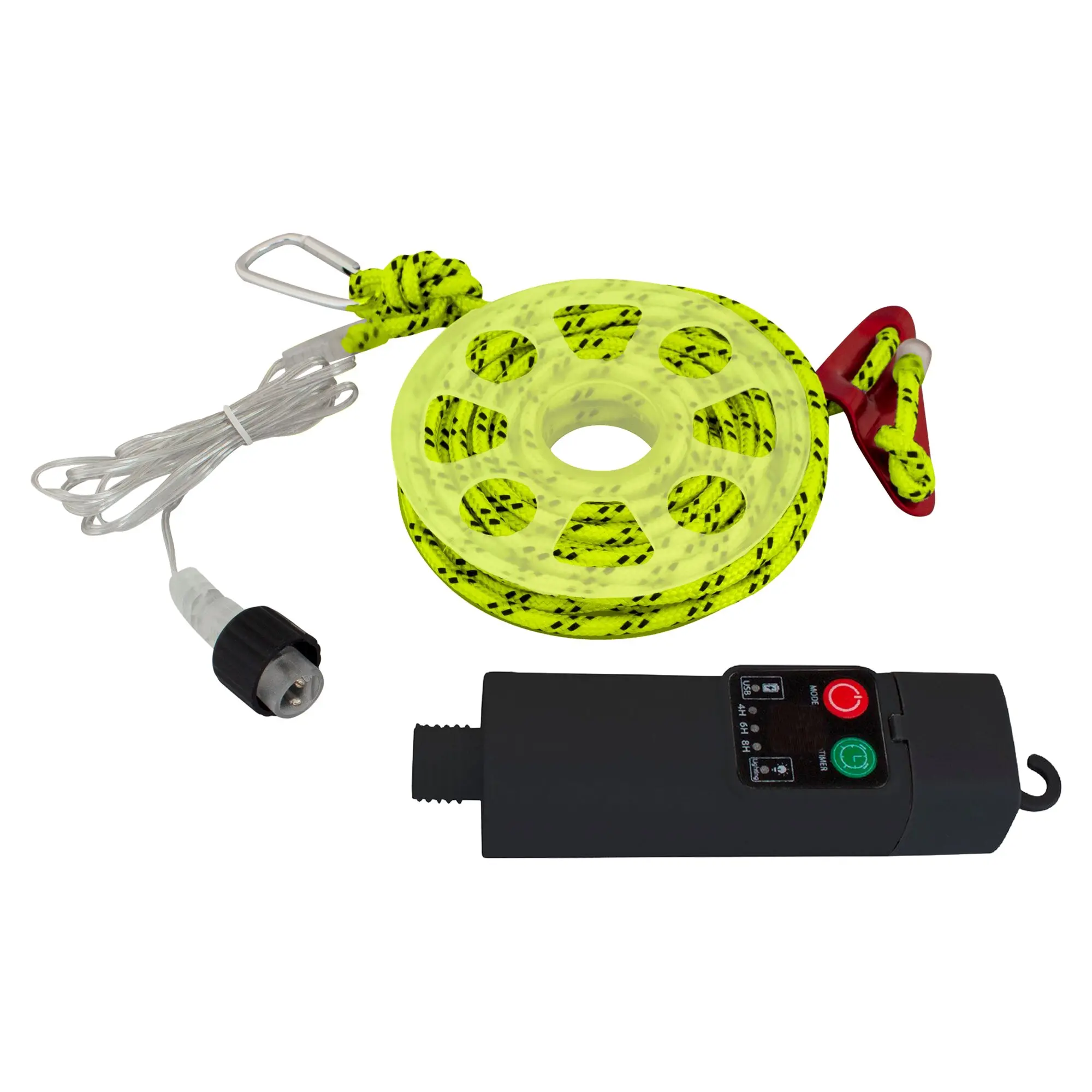 Abspannleine mit integrierter LED-Beleuchtung gelb