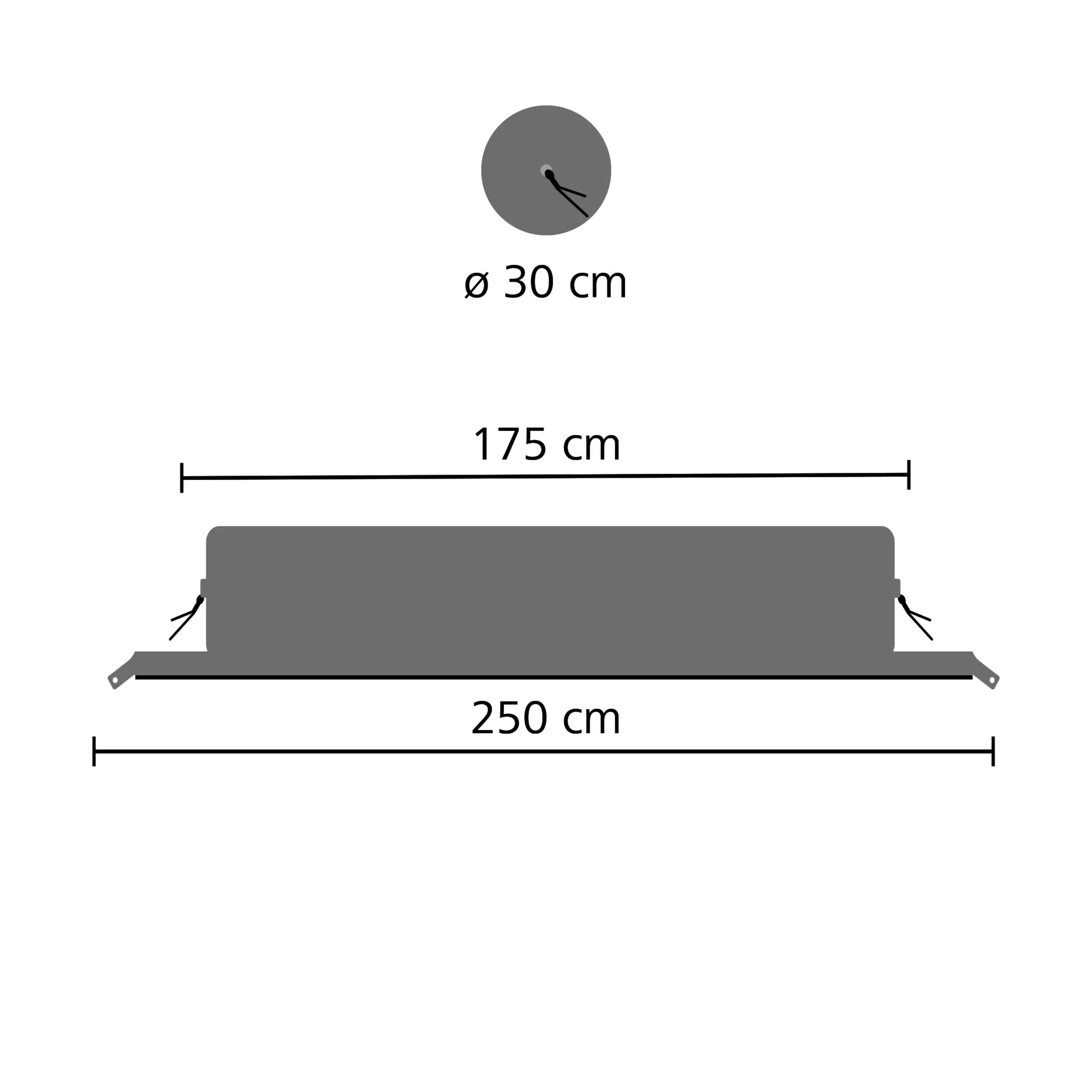 Dunkelgraue Kissenrolle Zip XL Lounger mit seitlichen Bändern; Maße: 250 cm Länge, 175 cm Polsterlänge und 30 cm Durchmesser