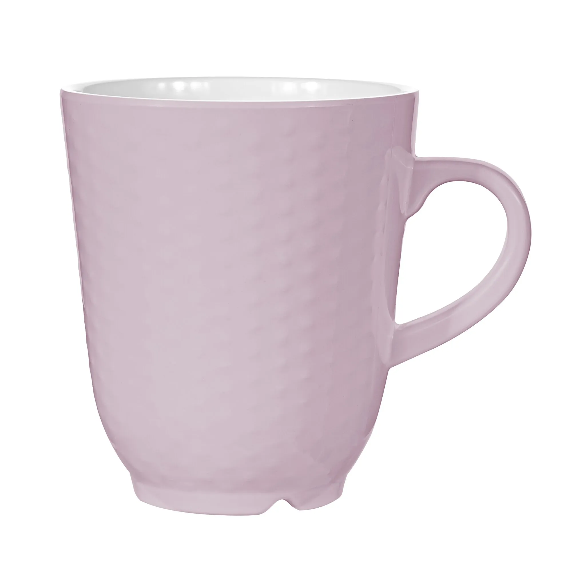 Rosa Tasse des Geschirrsets Royal Line mit weißer Innenseite, rundem Henkel und leicht unregelmäßiger Keramikform
