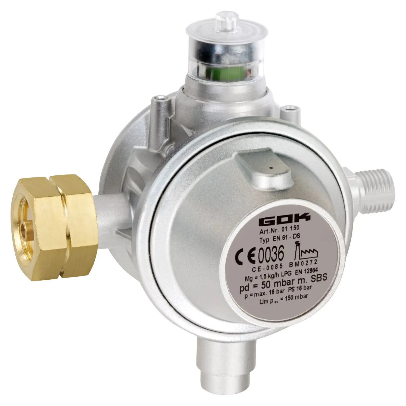 Gasregler 1,5 kg/h Komb.A x G1/4LH-KN UEDS SBS