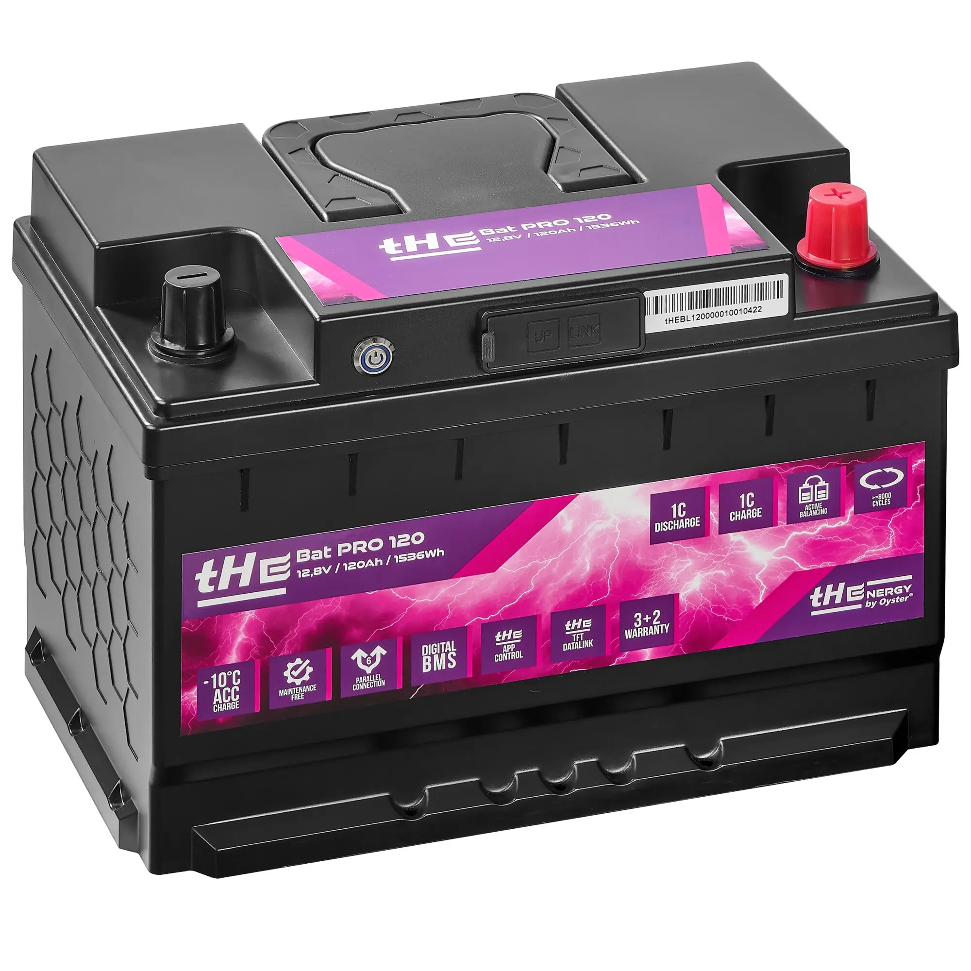 Lithium Batterie Premium LiFePO4 tHE BatPro 120, 12,8 V, 120 Ah