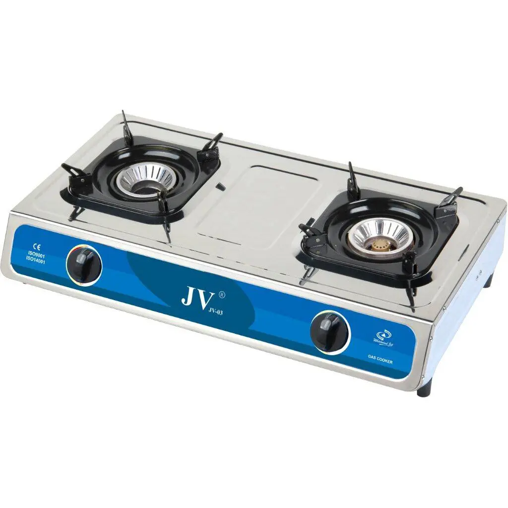 Edelstahl Gaskocher Turbo, 2 Flammen