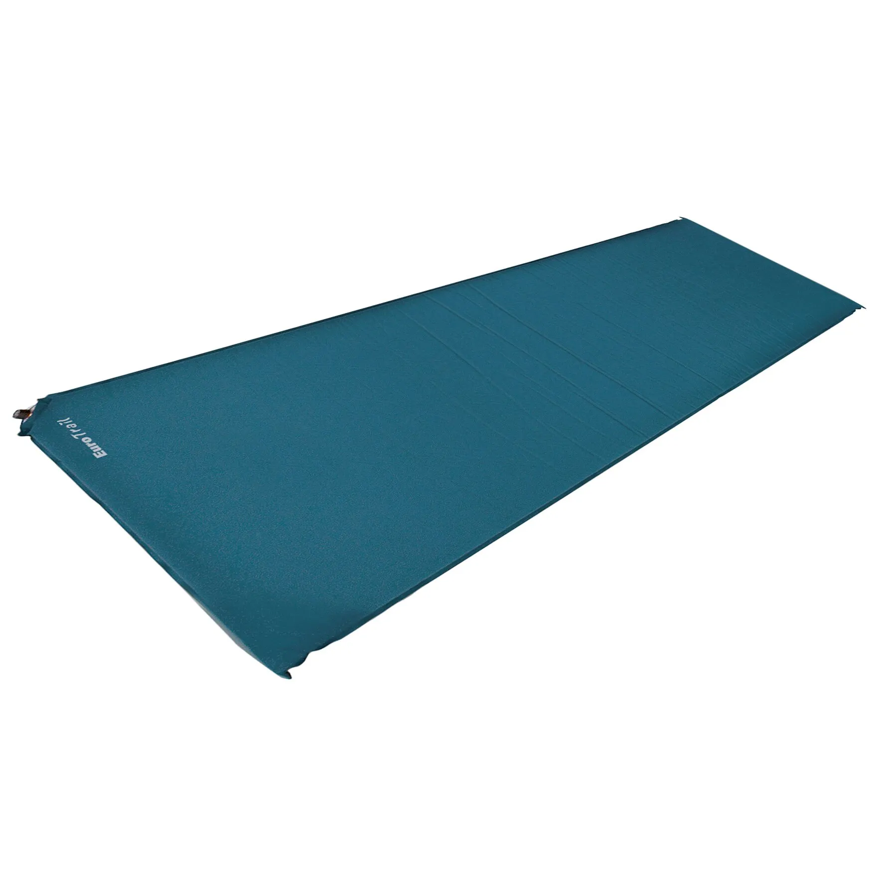 Dunkelblaue, rechteckige selbstaufblasende Isomatte Extra Comfort Deluxe mit länglicher Struktur und Eckventil
