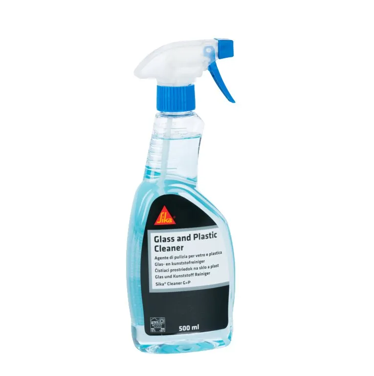 Transparente 500-ml-Sprühflasche mit blauem Abzug für Glas- und Kunststoffreiniger Sika Cleaner G+P