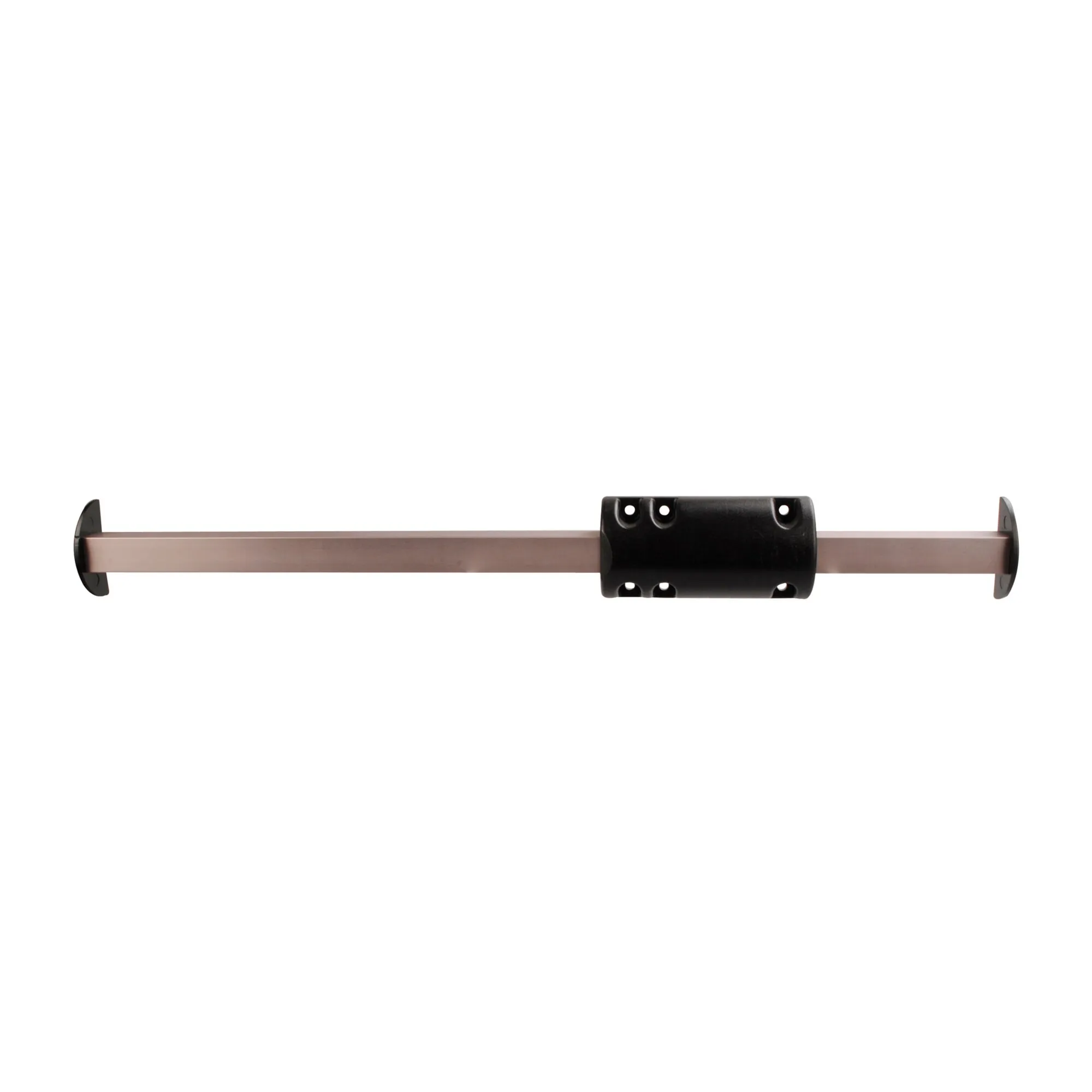 Beschlag zur Tischverbreiterung, 411 mm, mit langem roségoldfarbenem Metallschieber und schwarzer zentraler Halterung