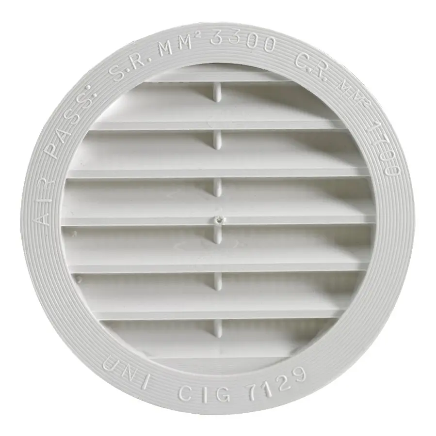 Round Ventilation Grille, white, 80 mm