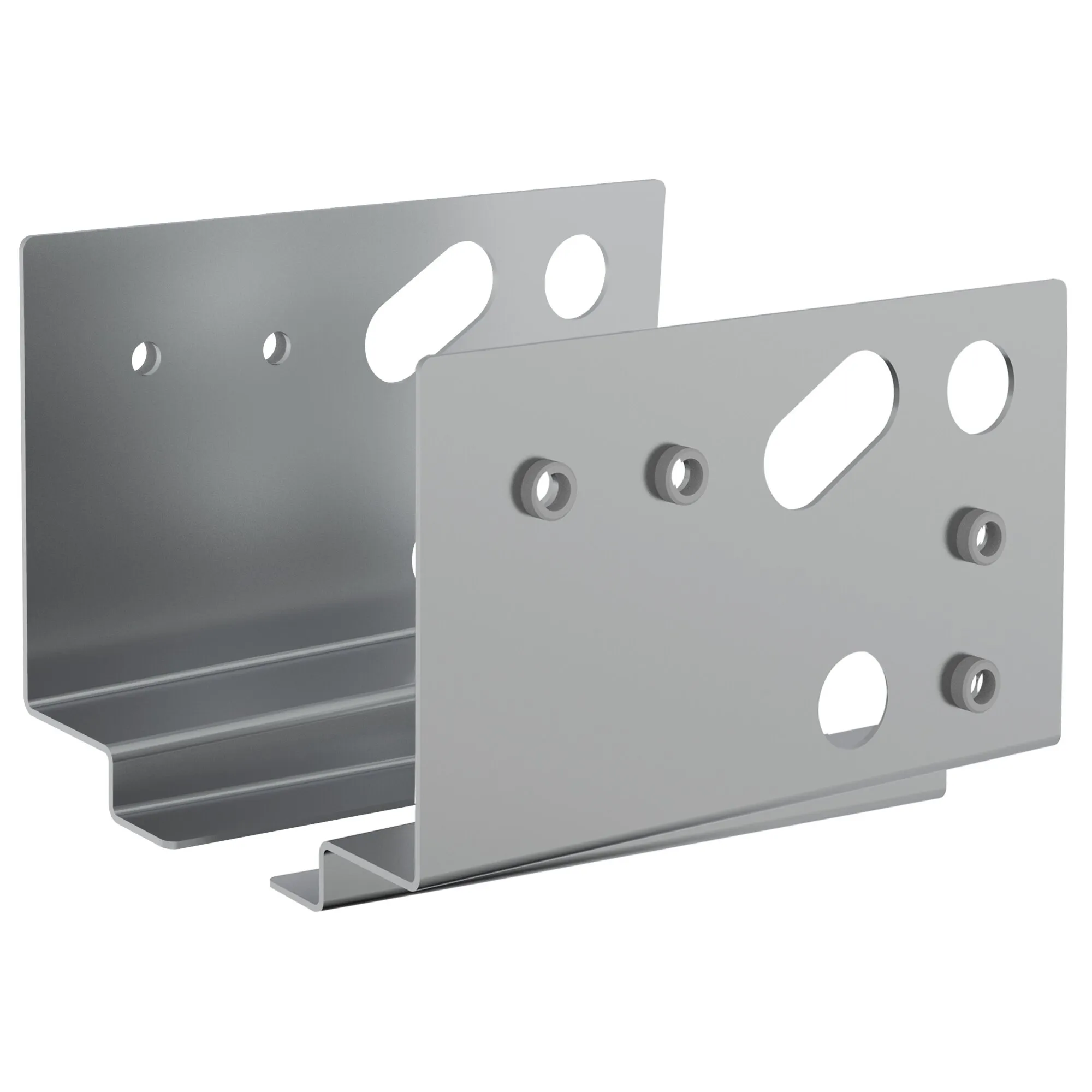Adaptersatz AL-KO M-Chassis aus zwei grauen Metallprofilen mit Montagebohrungen und Langlöchern