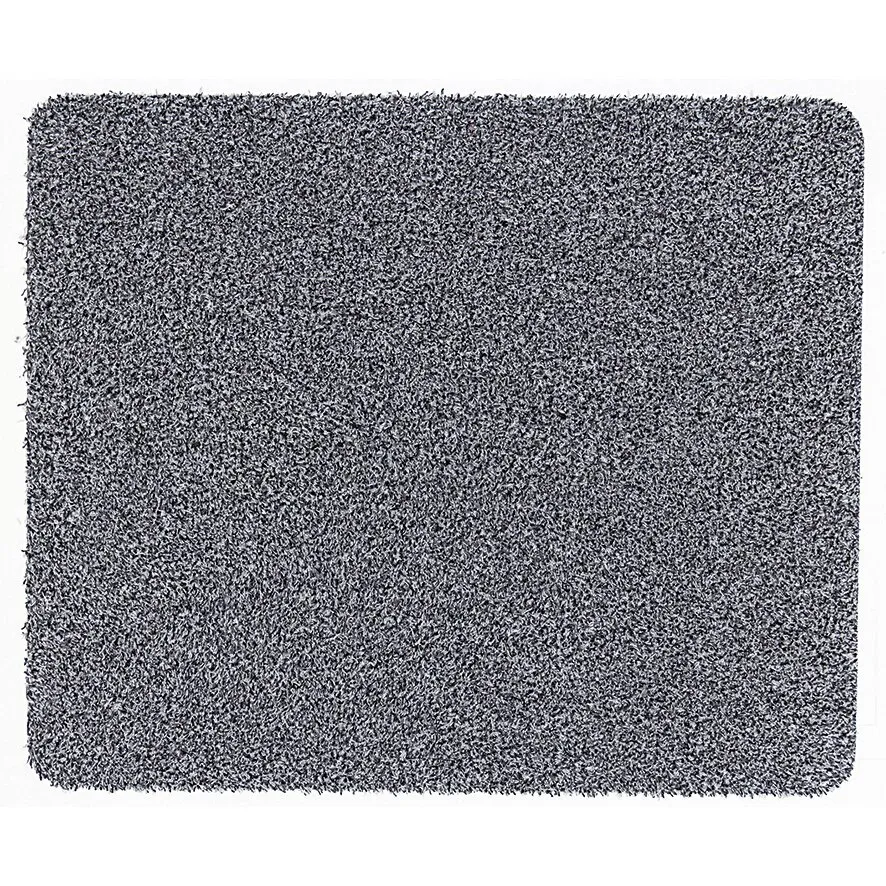Graue rechteckige Fußmatte Aquastop mit abgerundeten Ecken und dicht strukturierter Oberfläche, 60 cm breit