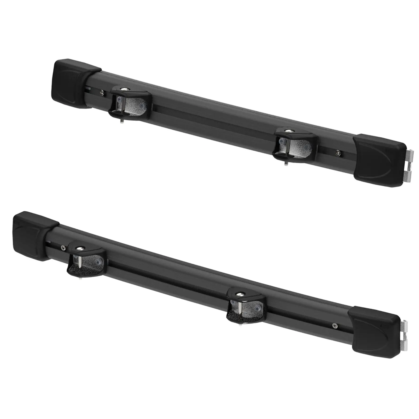 Kit Bar Carry-Bike DJ Montageschiene mit zwei verstellbaren Halteklammern, schwarze Endkappen, graues Tragrohr