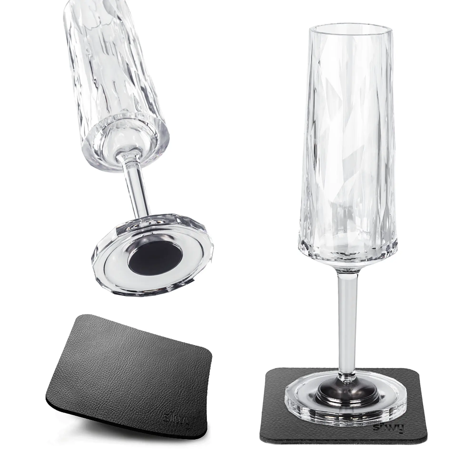 Magnetic Plastic Glasses, Champagne Glass