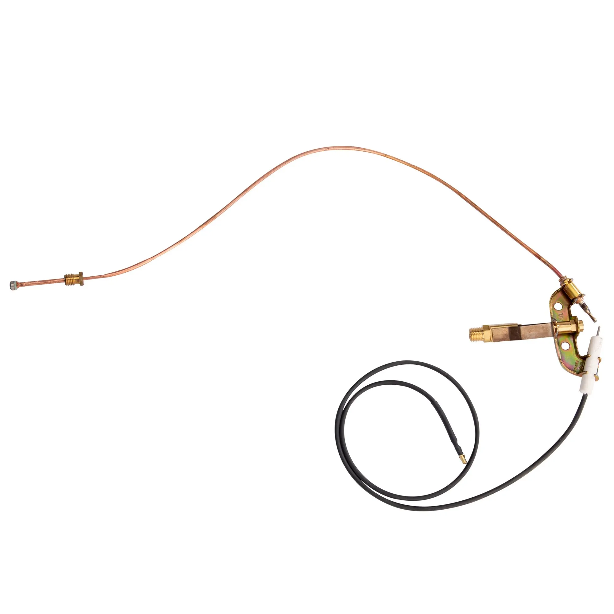 Sauerstoffsensor für Infrarotöfen mit langem Kupferrohr, Metallhalterung, Keramikisolator und schwarzem Anschlusskabel