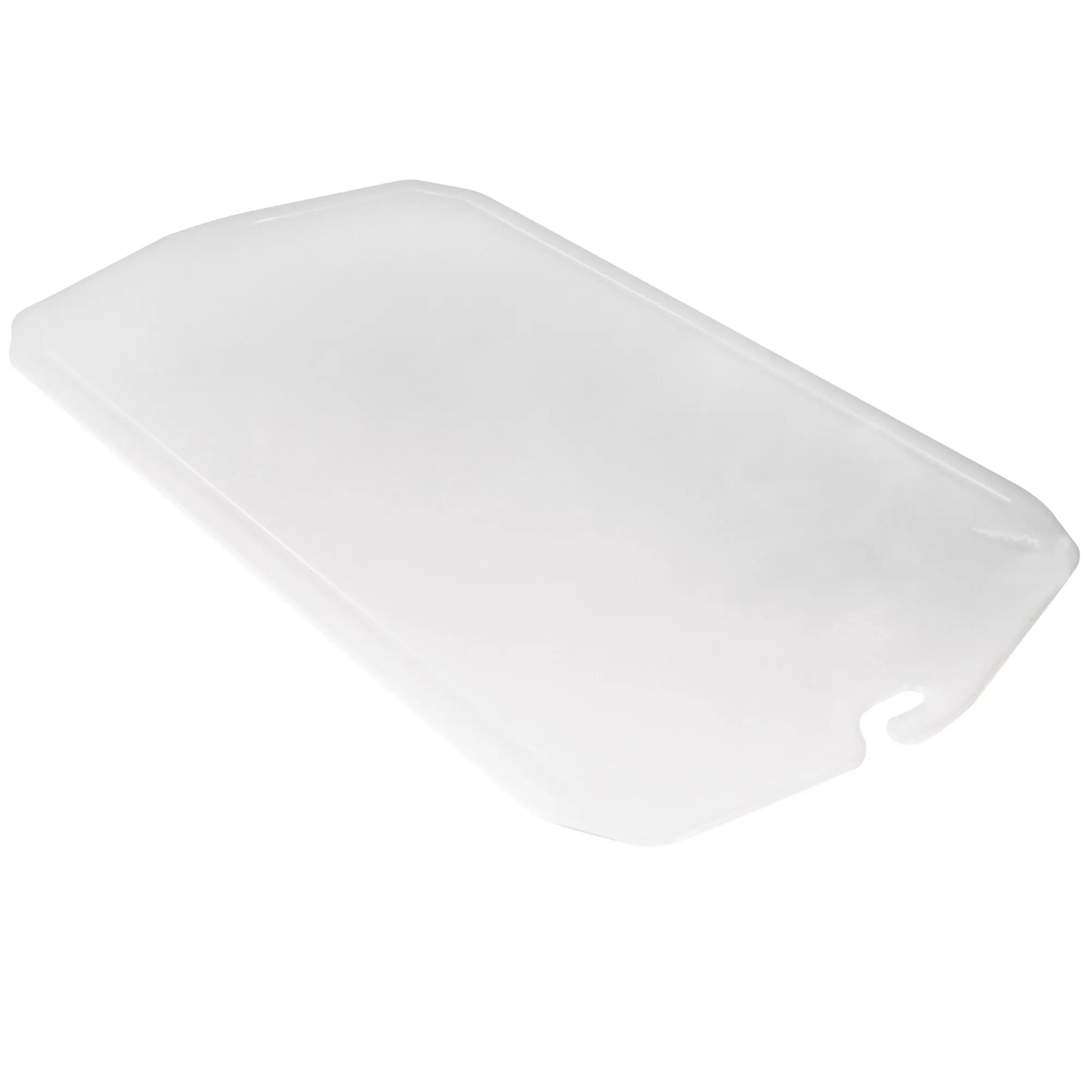 Weißes rechteckiges Tablett des 24-teiligen Reise-Küchensets mit abgerundeten Ecken und seitlicher Grifföffnung