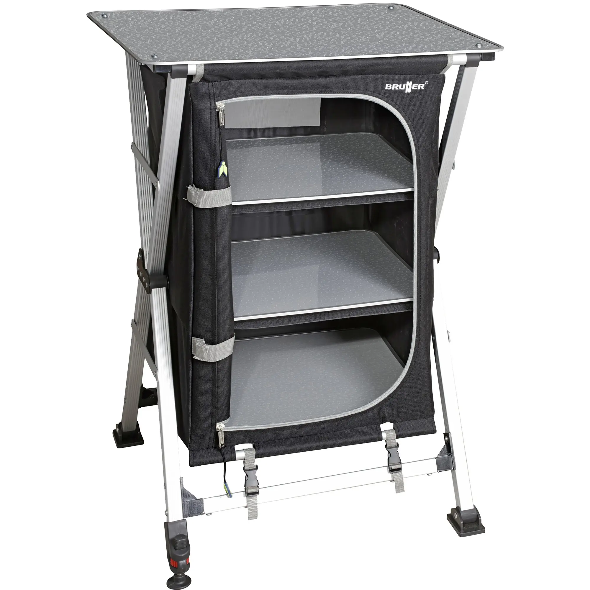 Campingschrank, schwarz, Azabache LS Cross Square