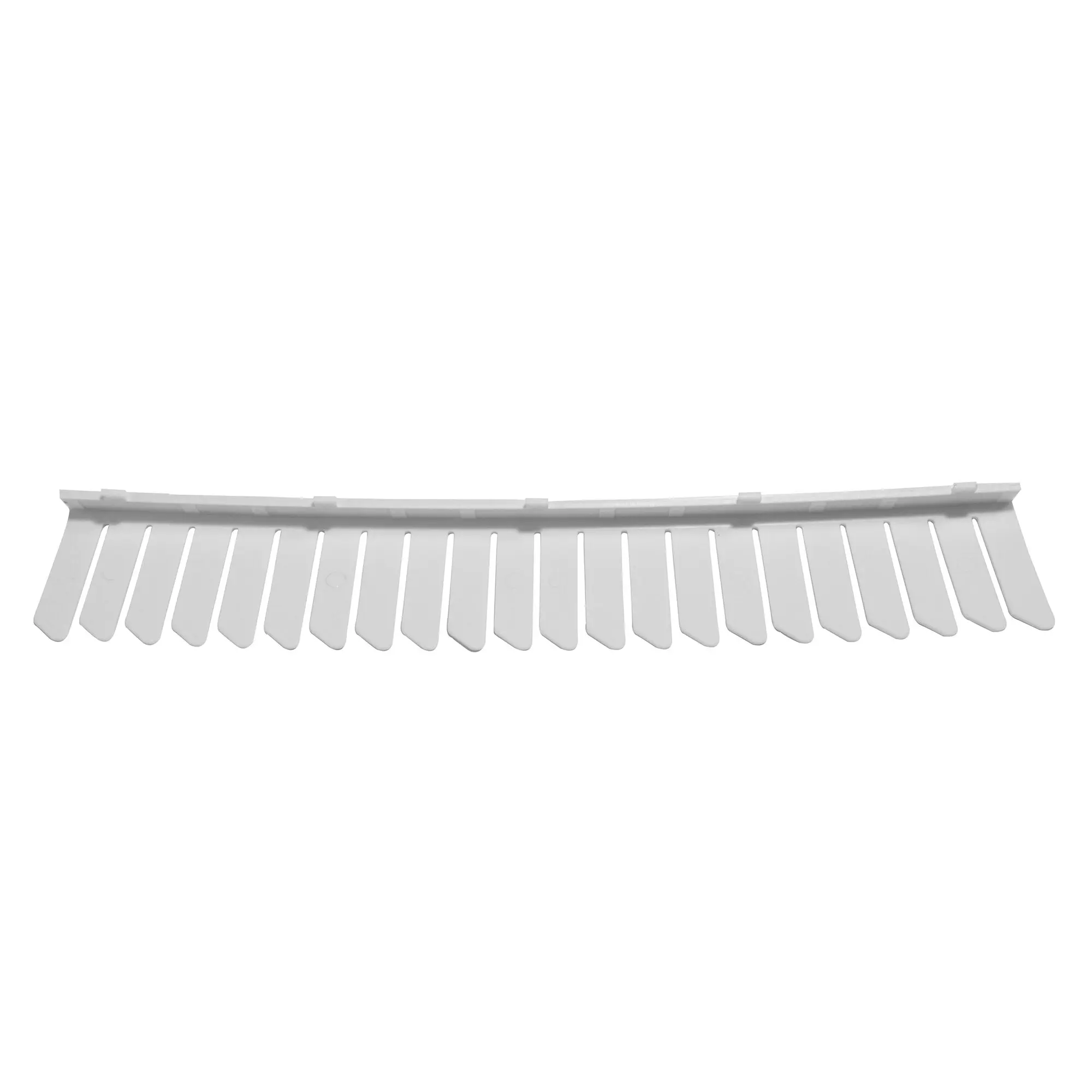 Weißer Flaschenhalter aus Kunststoff, langes flaches Bauteil mit mehreren schräg geneigten Halteblättern, 30 cm lang, geeignet für Dometic-Kühlschränke RML 9430/RMLT 9435