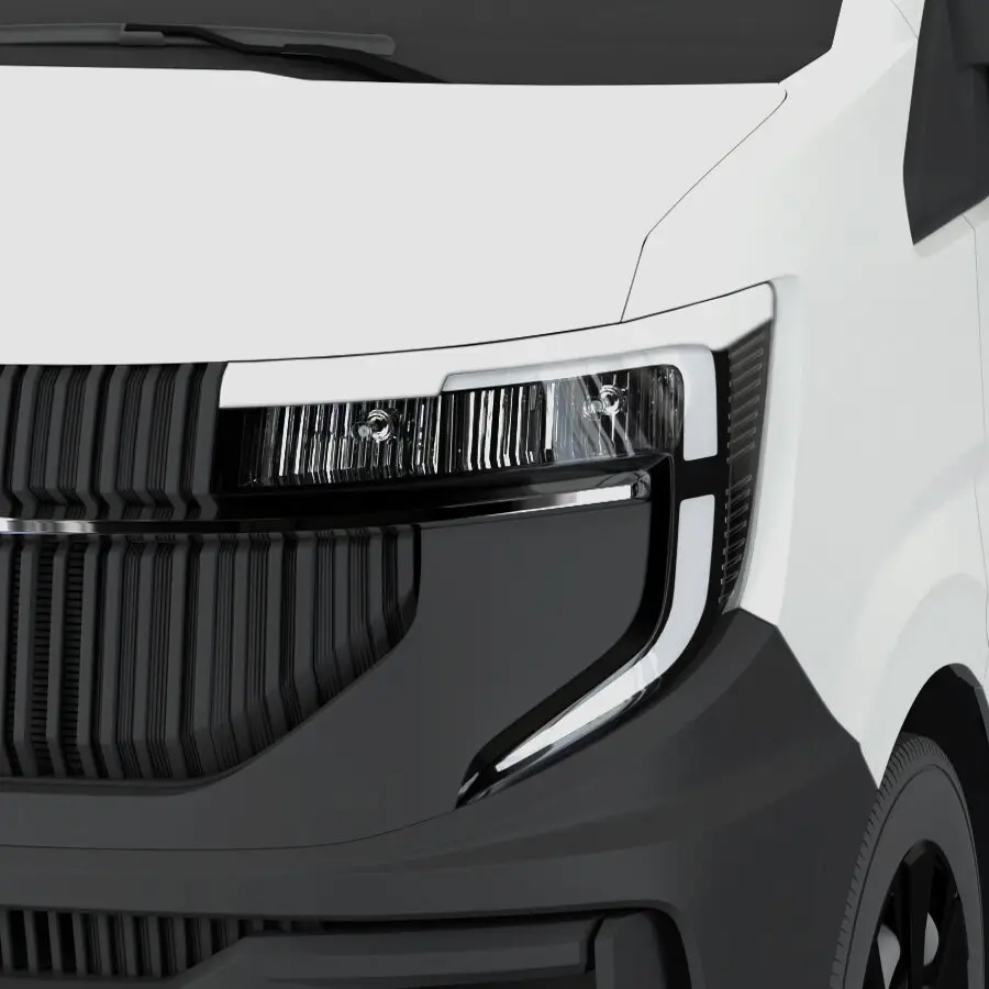 Scheinwerferblenden Böser Blick, weiß glänzend für Renault Master ab Bj. 2024