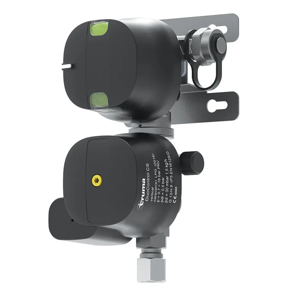 Gasdruckregler DuoControl CS mit Crashsensor für den Zweiflaschen-Betrieb, vertikal