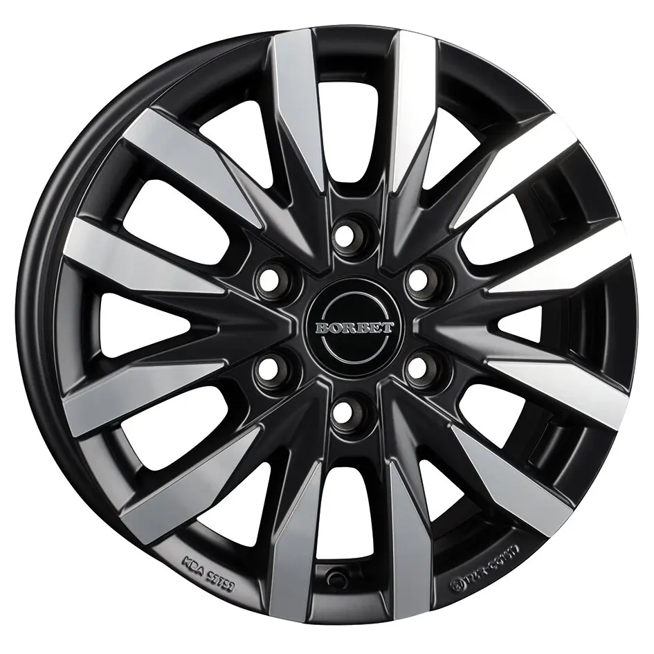 Aluminiumfelge CW6 für MB Sprinter mit Front-/Heck Antrieb, 1350 kg, black polished matt, 6,5 x 16"