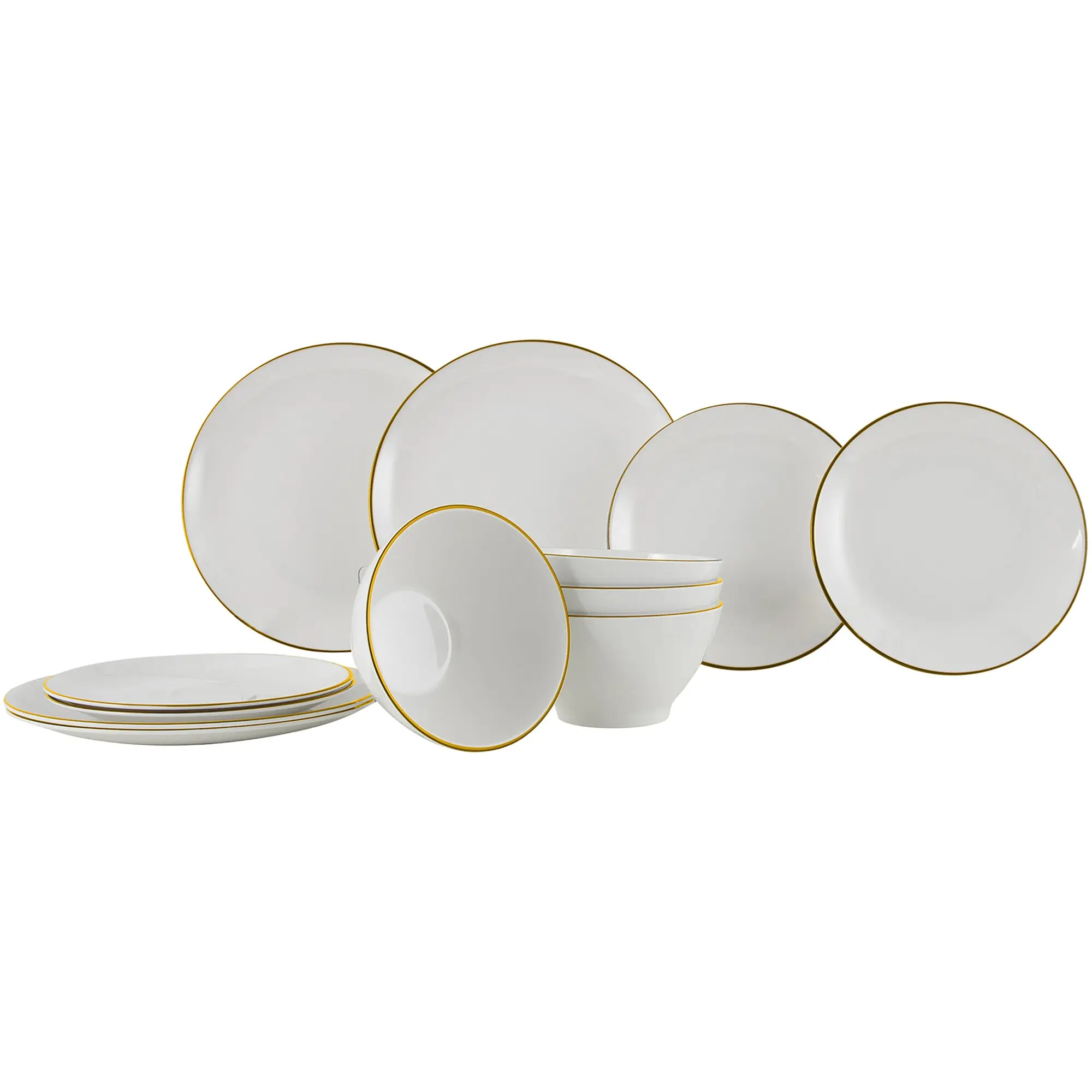 Geschirrset Linea Line, gold