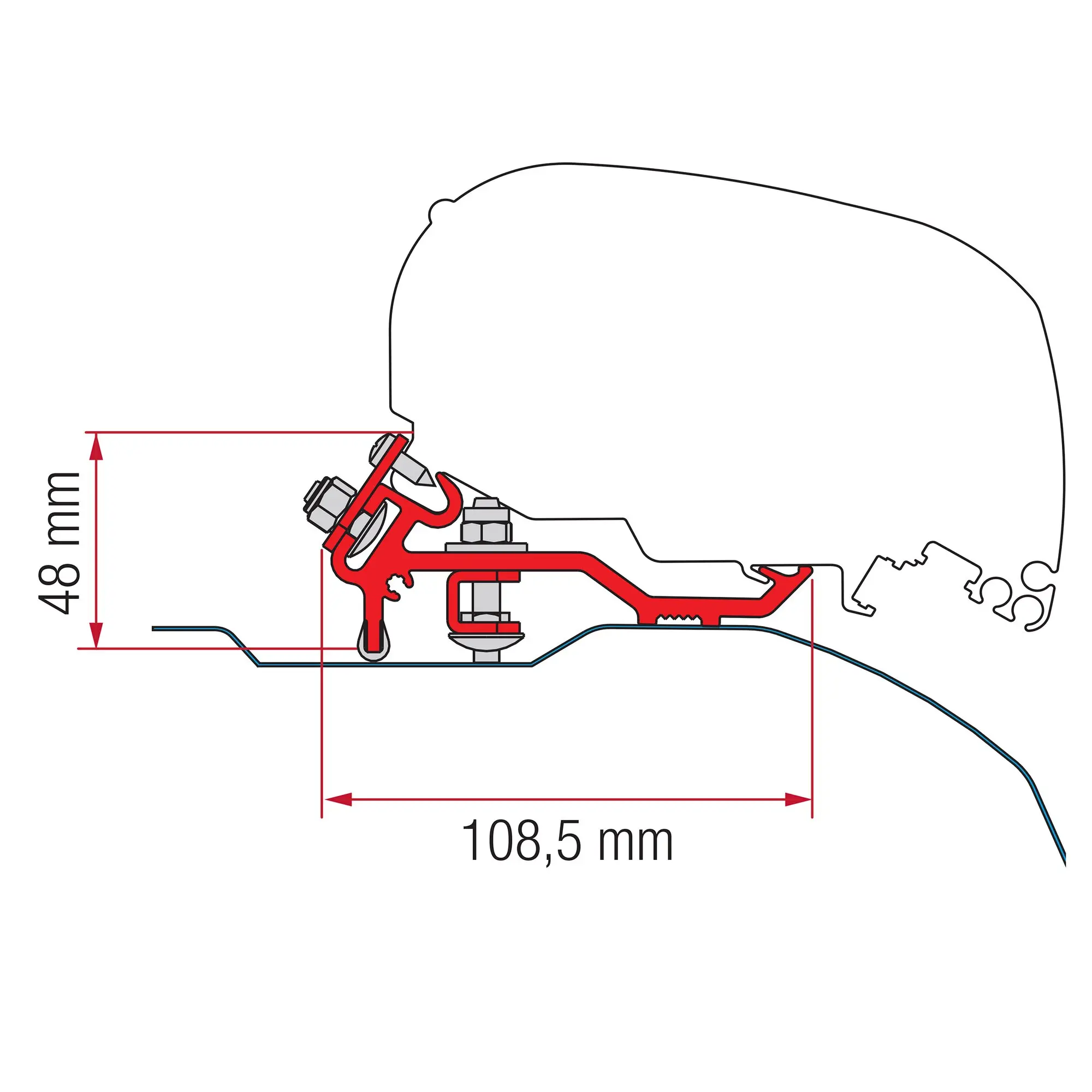 Awning Adapter Kit Fiat Ducato/Jumper/Boxer H2 – Deep Black