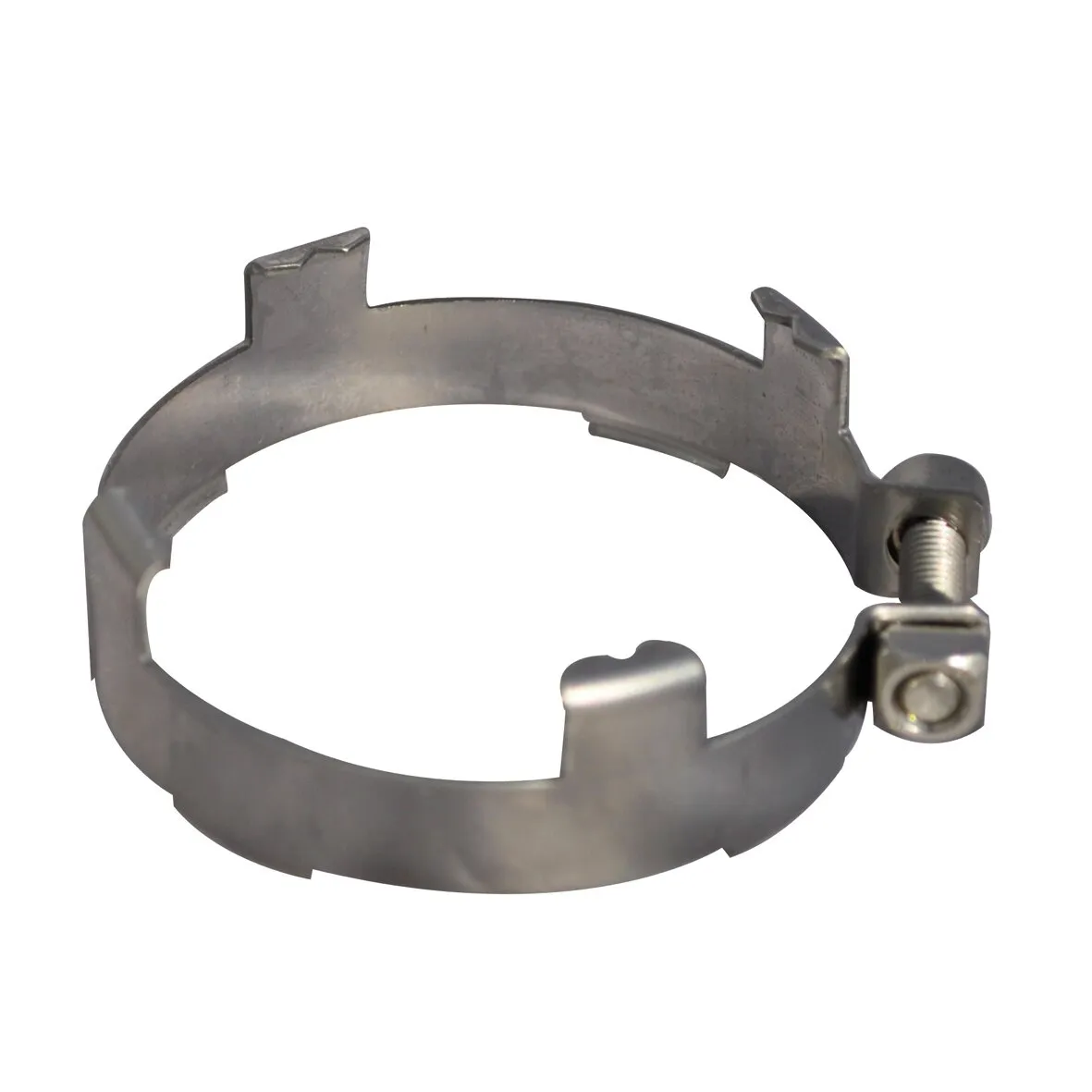 Metallene Abgasrohrschelle mit Spannverschluss und Schraubverbindung für Truma Combi D6 und D6 E