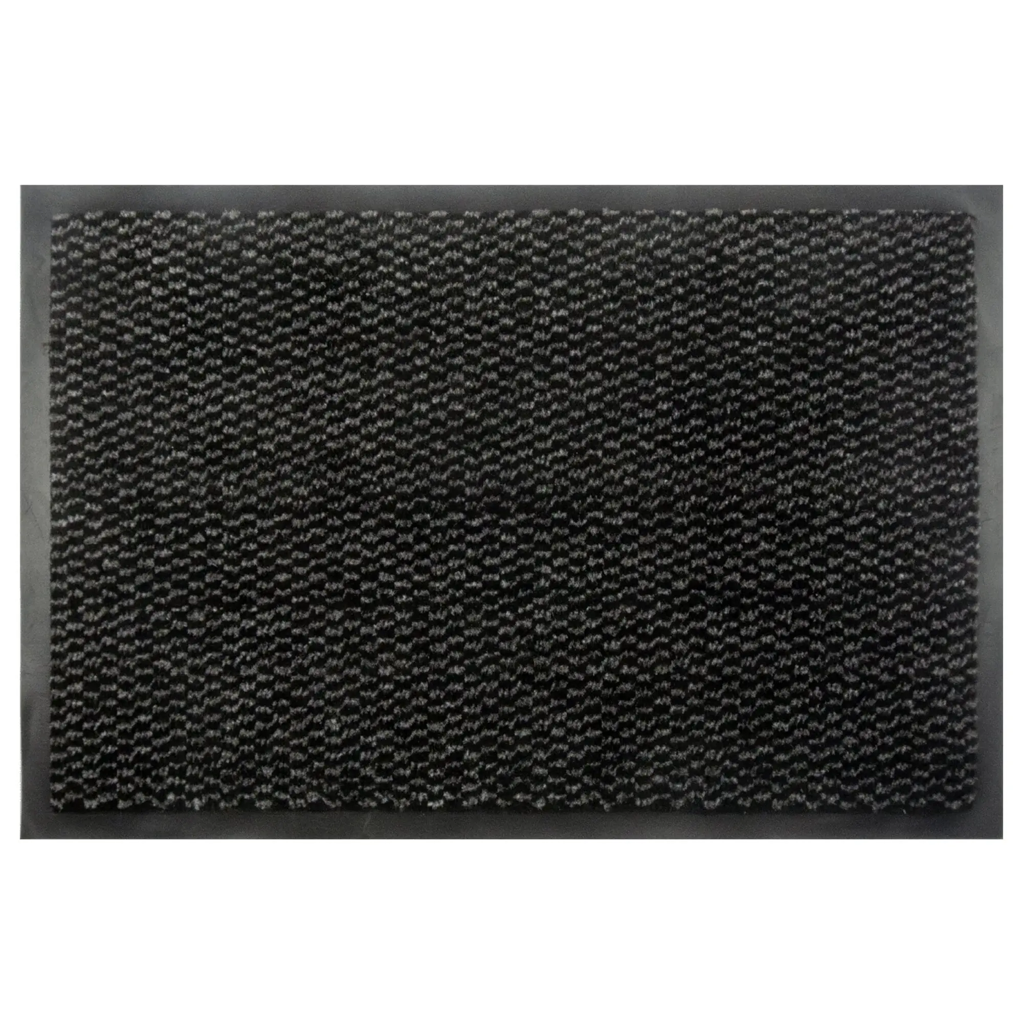 Fußmatte Vaduz, 60 cm, rechteckige dunkelgraue Matte mit gemustertem Schlingenmuster und hellem Rand