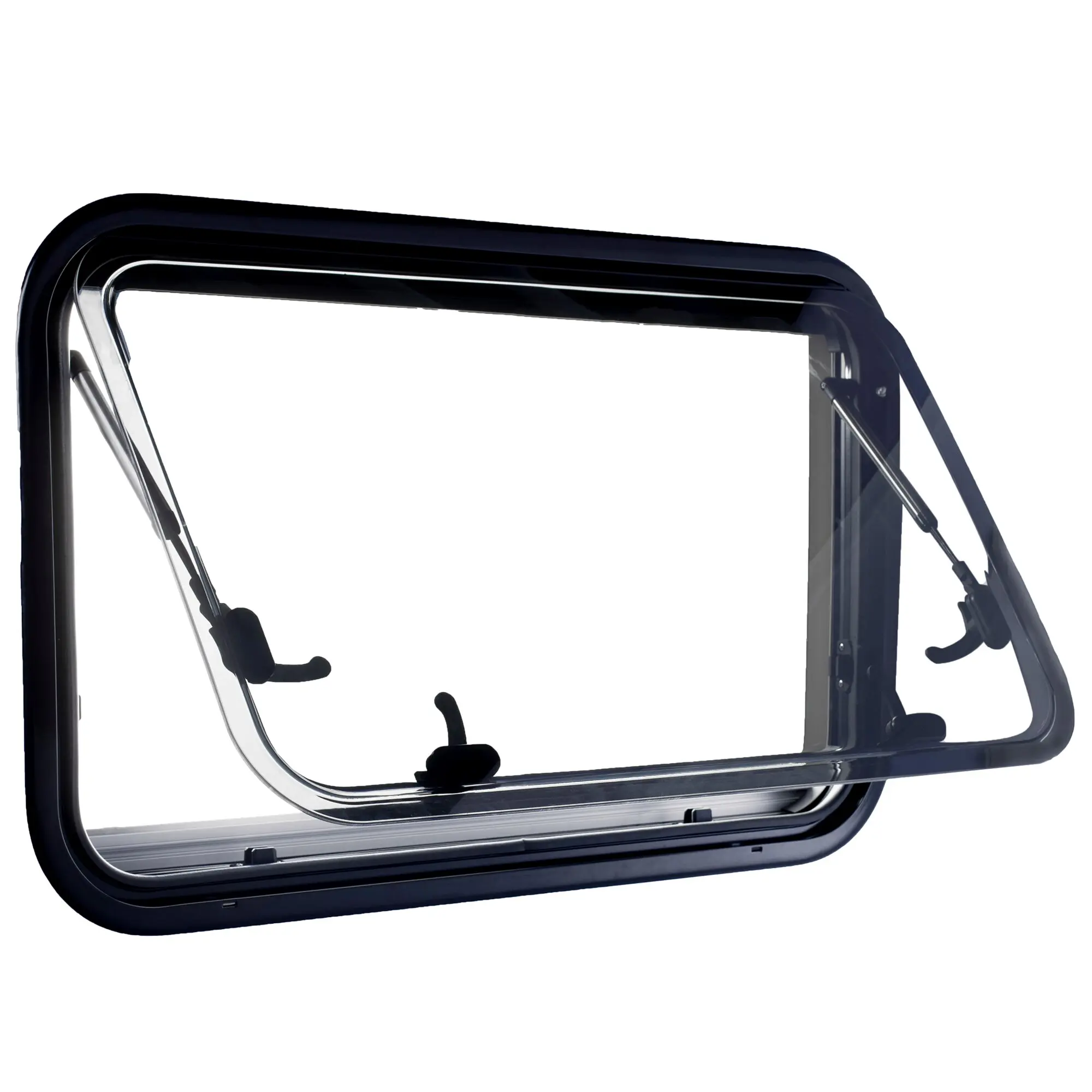 Hinged Window bent black, 280 x 380 mm