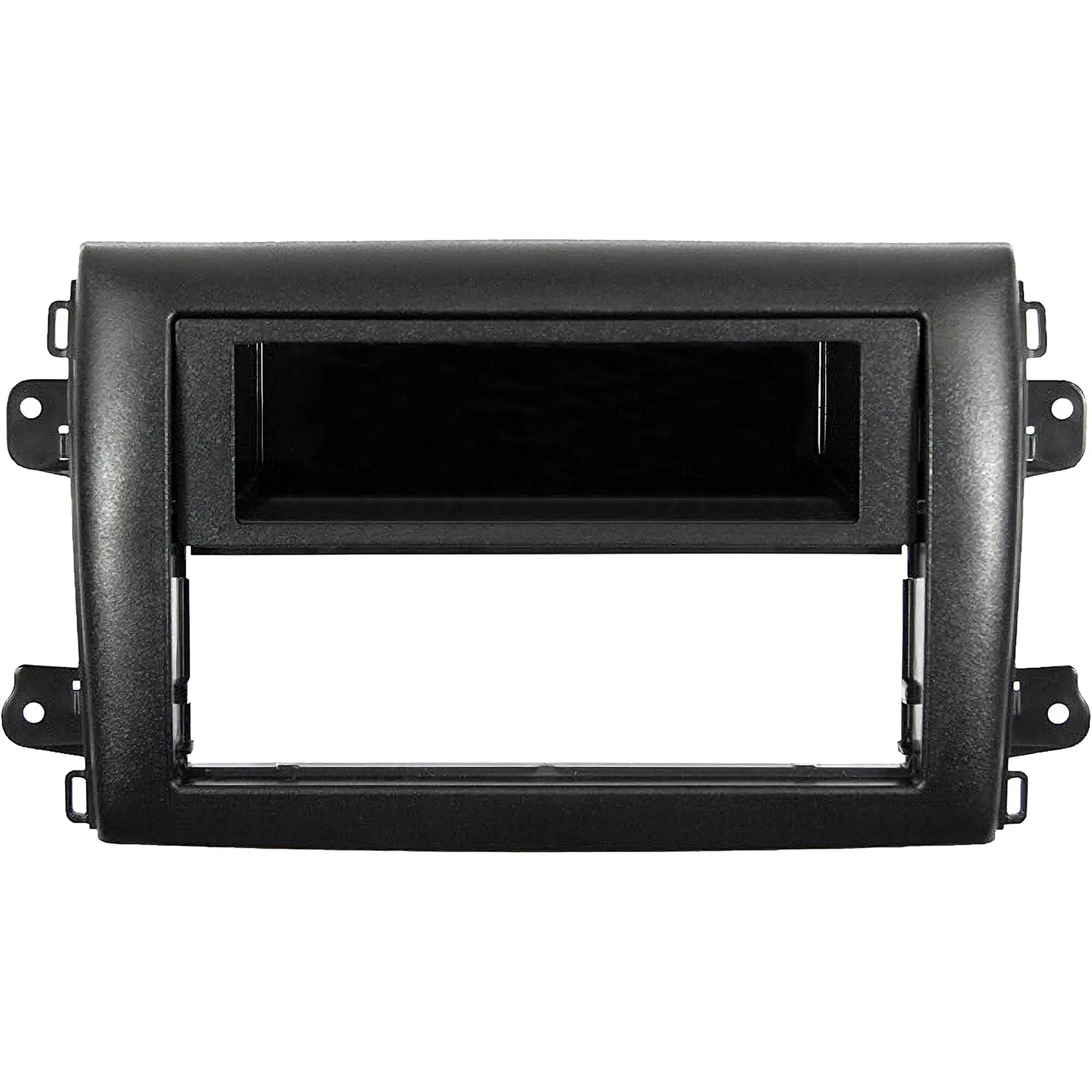 Schwarze Kunststoff-Einbaublende für 1-DIN-Radios, passend für Fiat Ducato ab Baujahr 2021/09, mit seitlichen Montageschienen