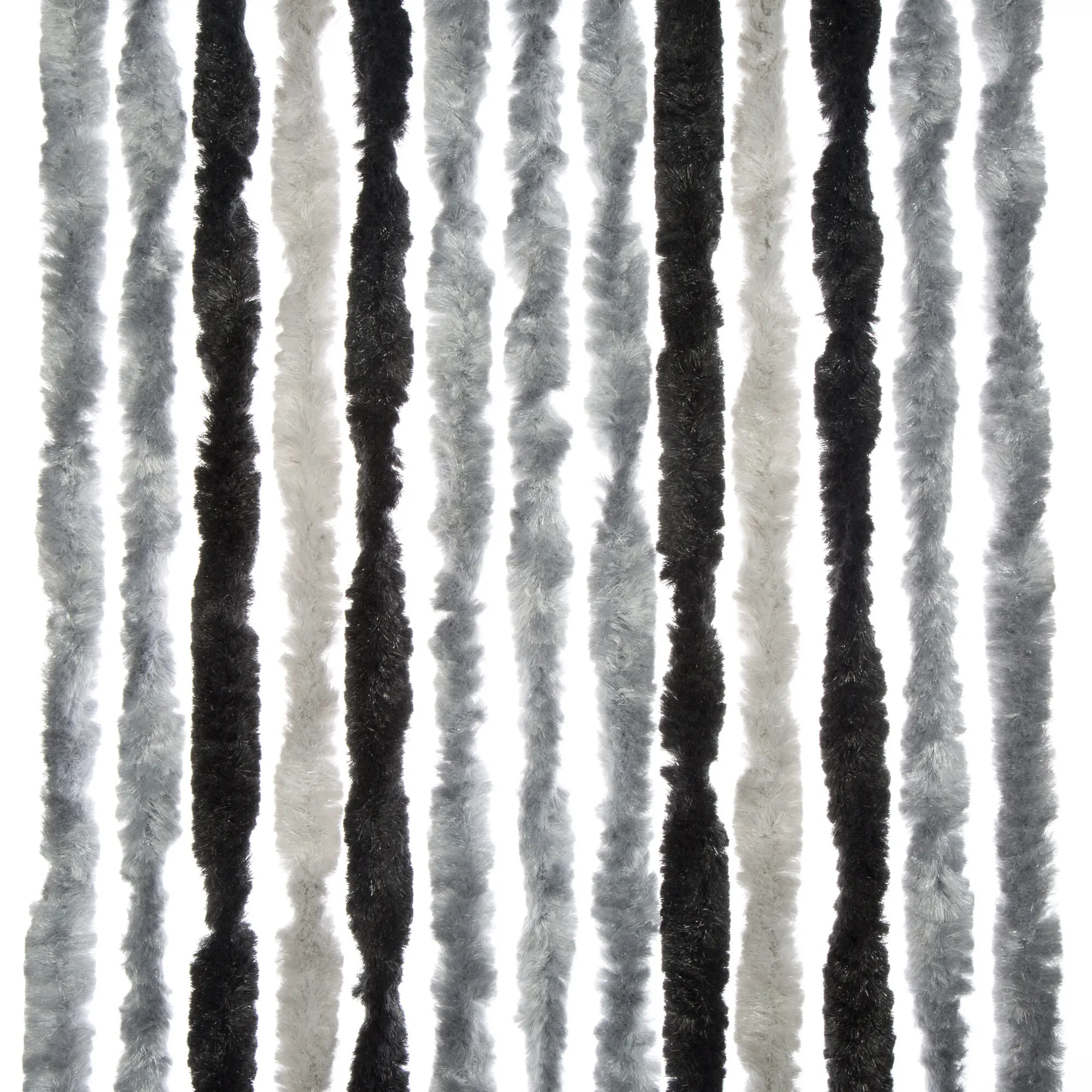 Flauschvorhang 56 cm breit, hellgrau/silber/anthrazit, 205 cm