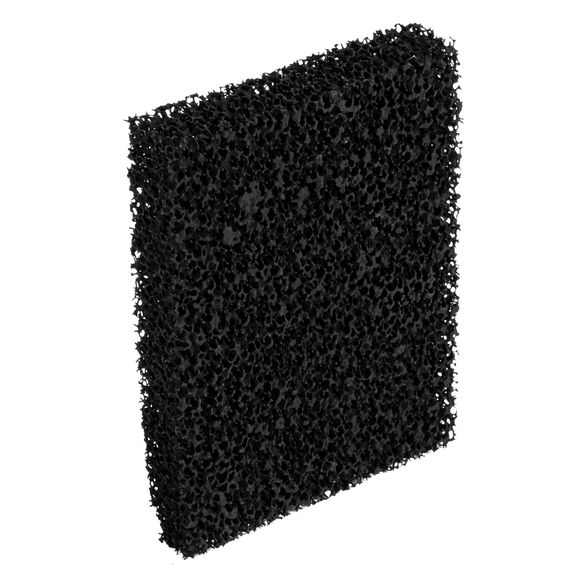Schwarzer, rechteckiger Ersatzkohlefilter mit grobporiger Oberfläche für die SOG® Türvariante