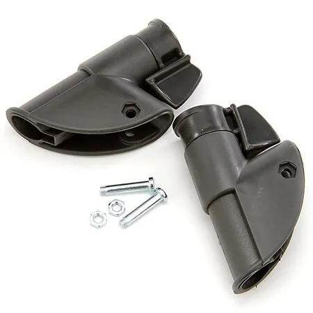 Anthrazitfarbene Armlehnengehäuse RSXA mit RSXA Clips im 2er-Set, inklusive zwei Befestigungsschrauben und Muttern