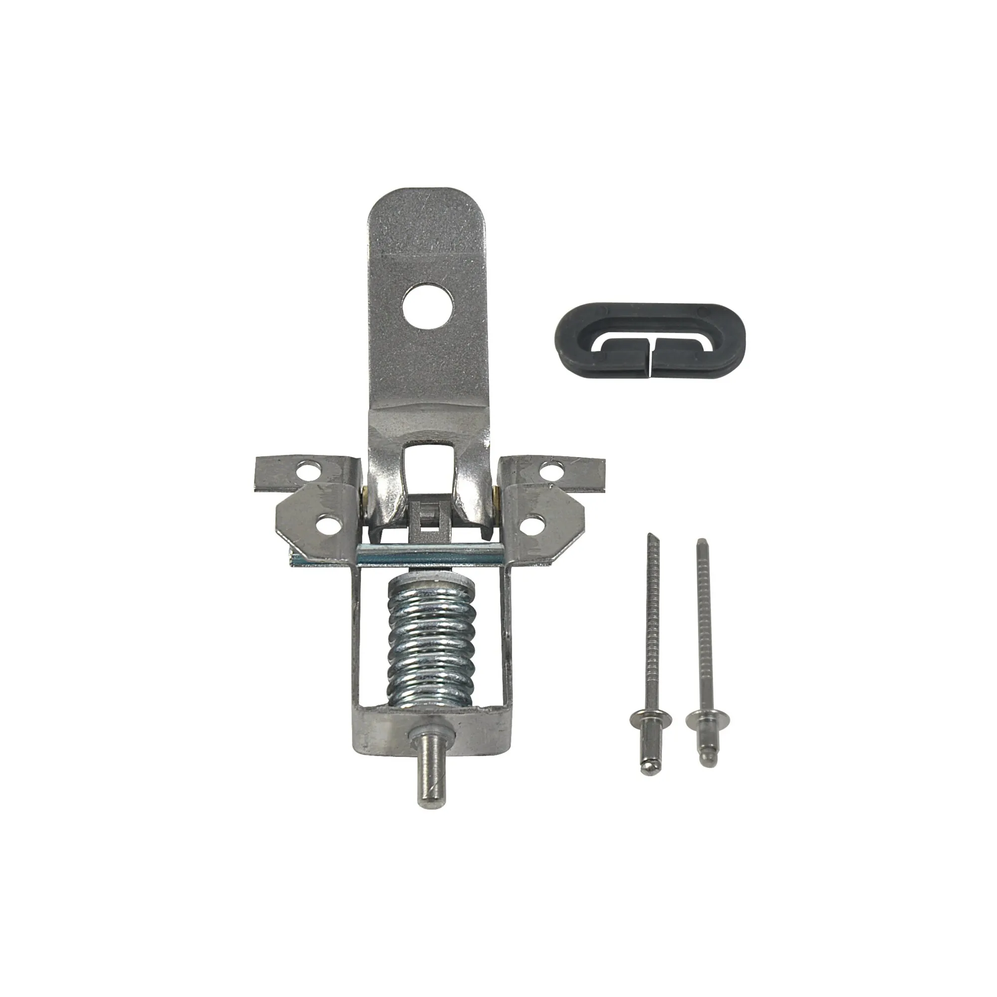 Metallisches Scharnier-Set für Glasabdeckungen von Kochern und Spülen, mit Federmechanik, zwei Nieten und schwarzer Kunststoffhalterung, 2 Stück