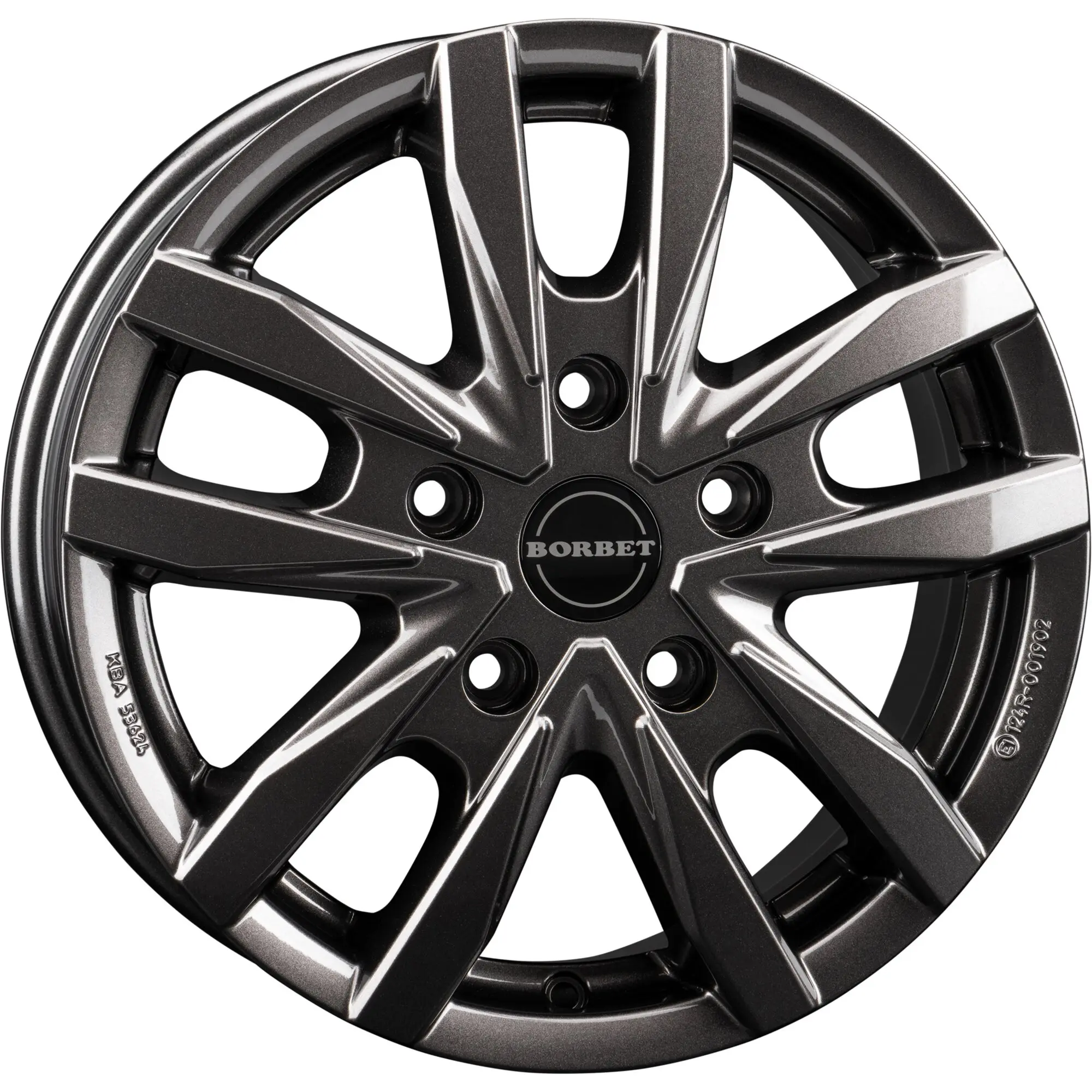 Aluminiumfelge CW5 für MAN TGE, VW Crafter,1260 kg, mistral anthracite glossy, 6,5 x 16"