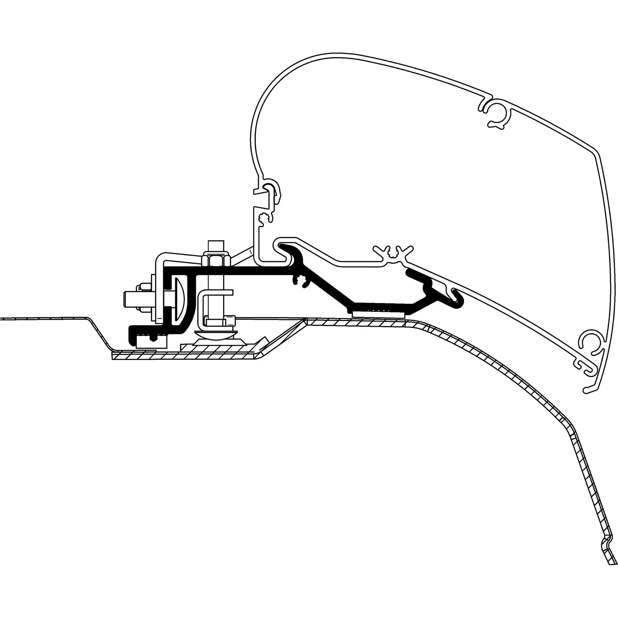 Adapter for Fiat Ducato built since 2006/07 for TO Series 6, 3,25 m, 3,25 m