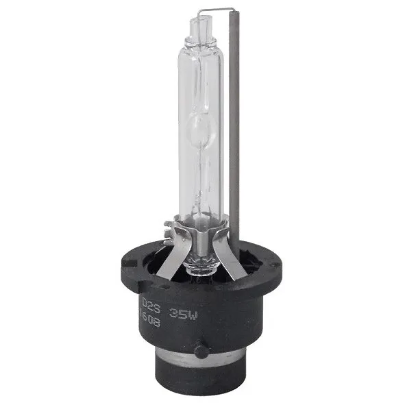 Xenon-Glühlampe P32d-5 mit transparentem Entladungsrohr, schwarzer Kunststofffassung und seitlichem Zünddraht