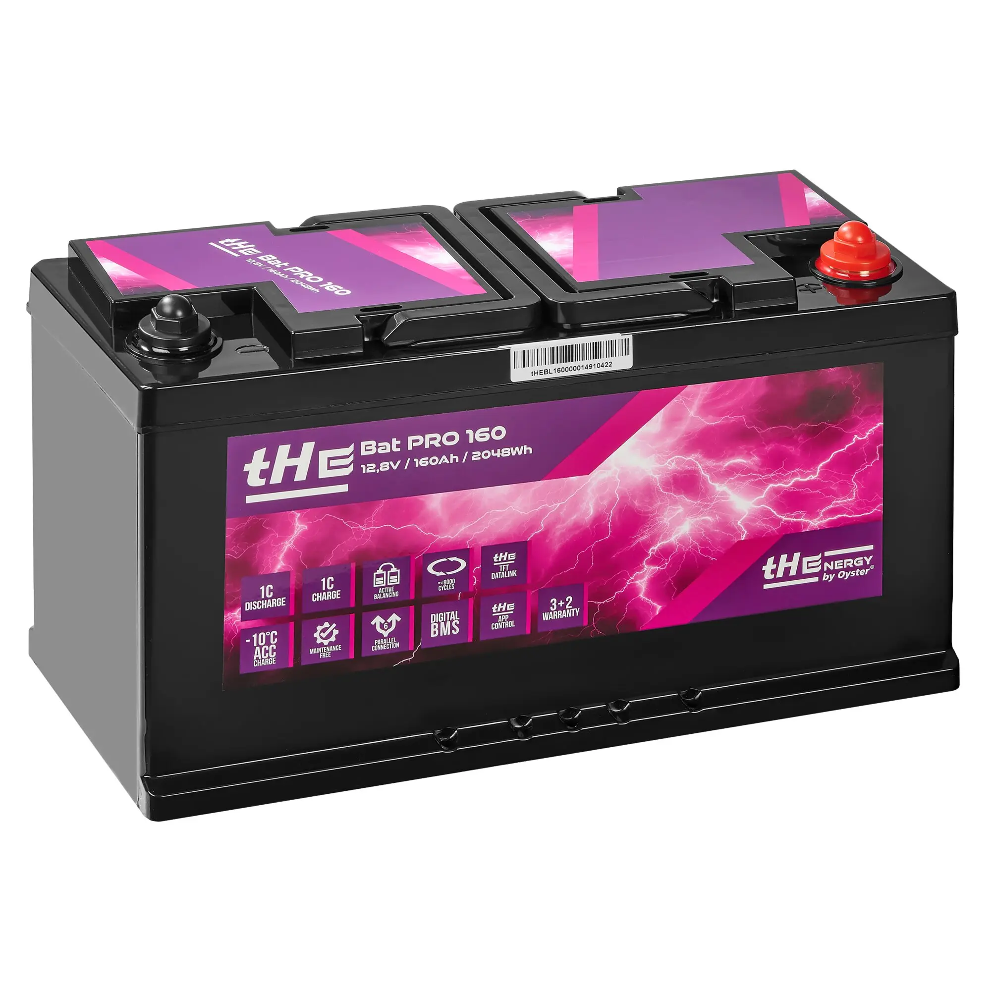 Lithium Batterie Premium LiFePO4 tHE BatPro 160, 12,8 V, 160 Ah