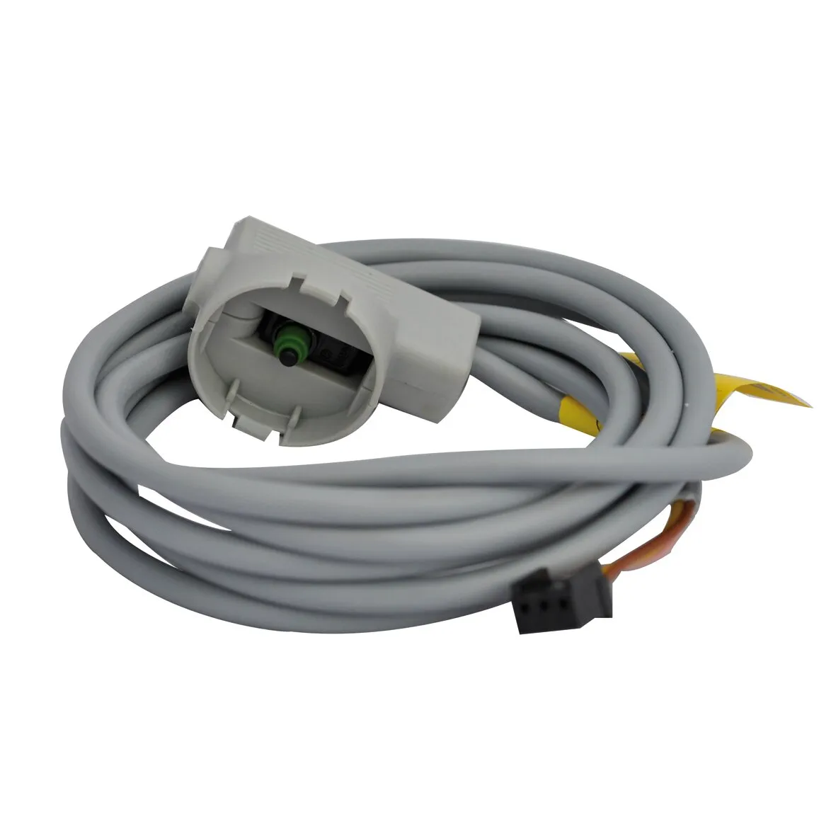 Graues Kabel der Geber Fernanzeige DuoC zum Aufstecken mit rundem Gehäuse, grünem Anschluss und schwarzem Steckverbinder