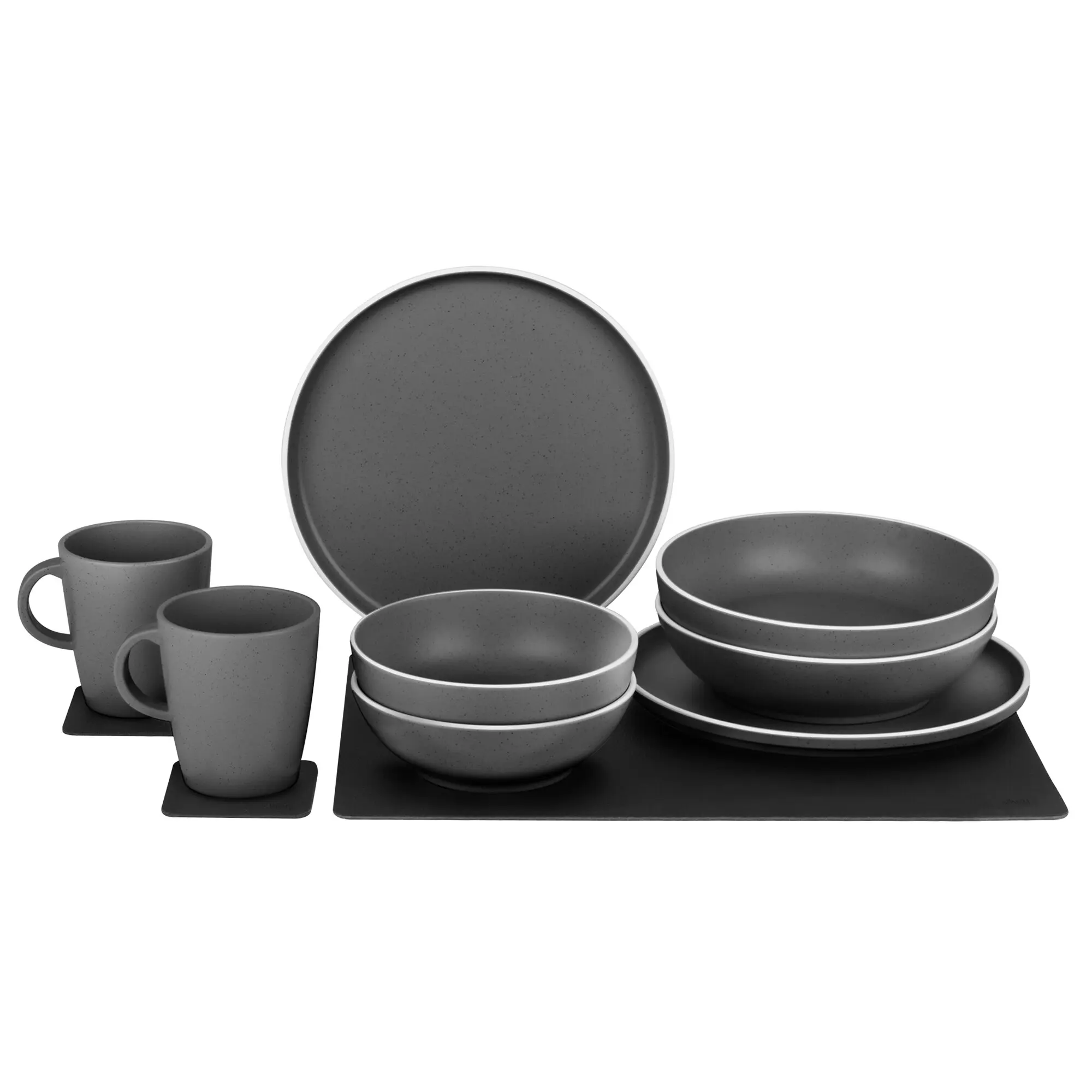 Geschirrset Dolomit magnetisch, grau