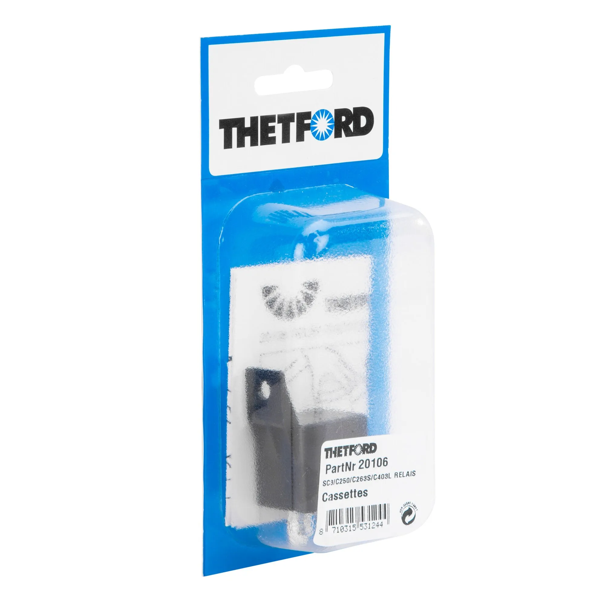 Thetford Relais PartNr. 20106 für SC3, C250, C263S und C403L in transparenter Blisterverpackung