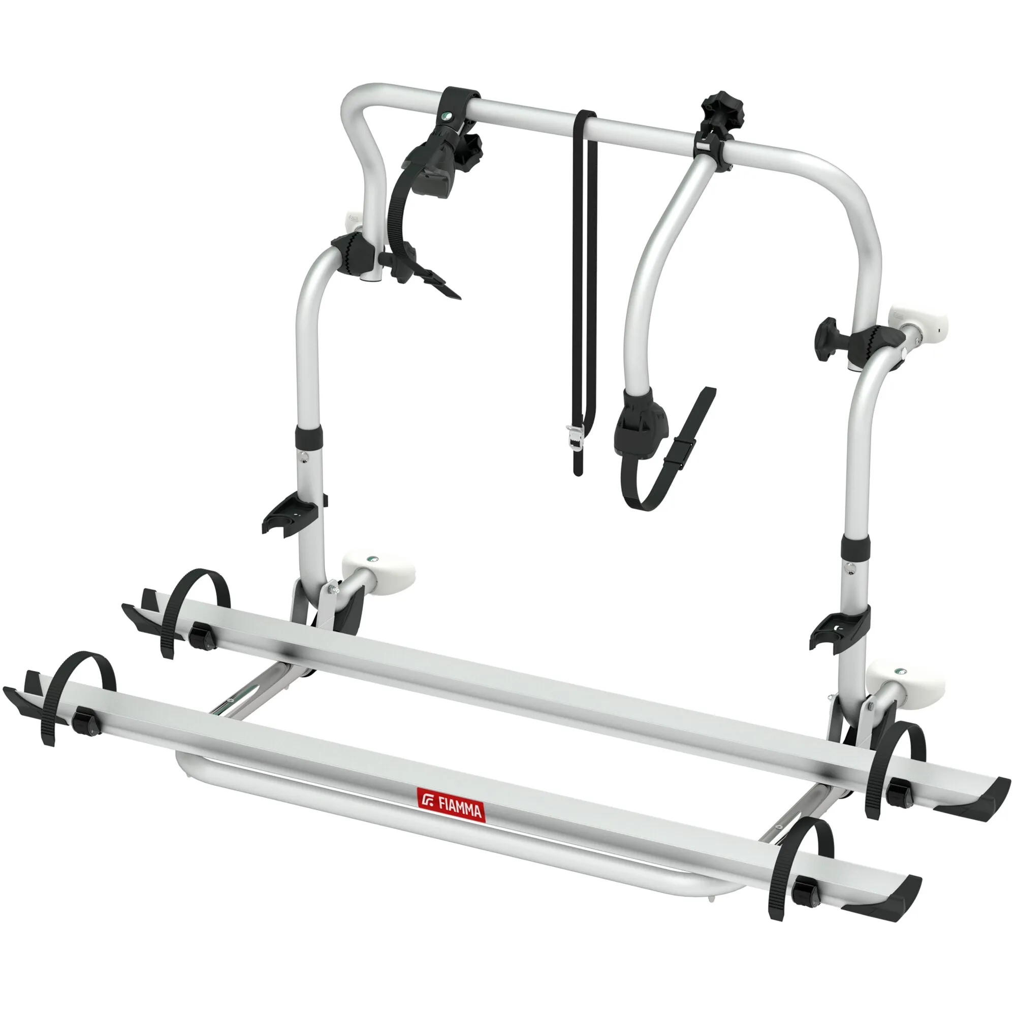 Fiamma Carry-Bike Pro C L80 Fahrradträger aus Aluminium mit zwei Schienen, Haltearmen und schwarzen Befestigungsriemen