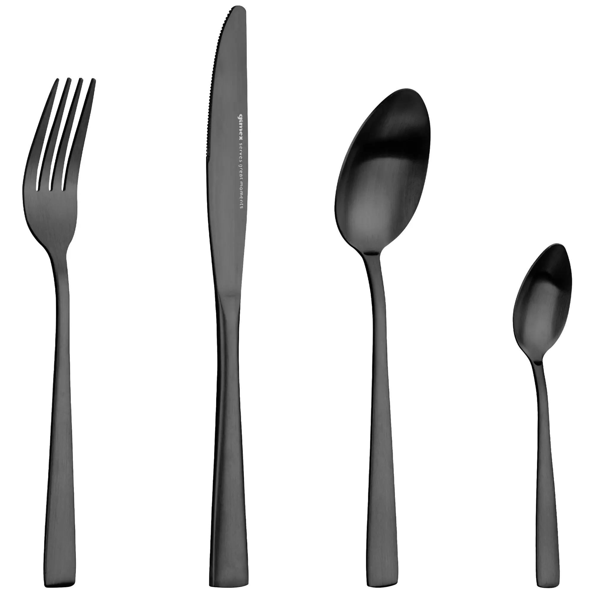 Besteckset Edelstahl, schwarz